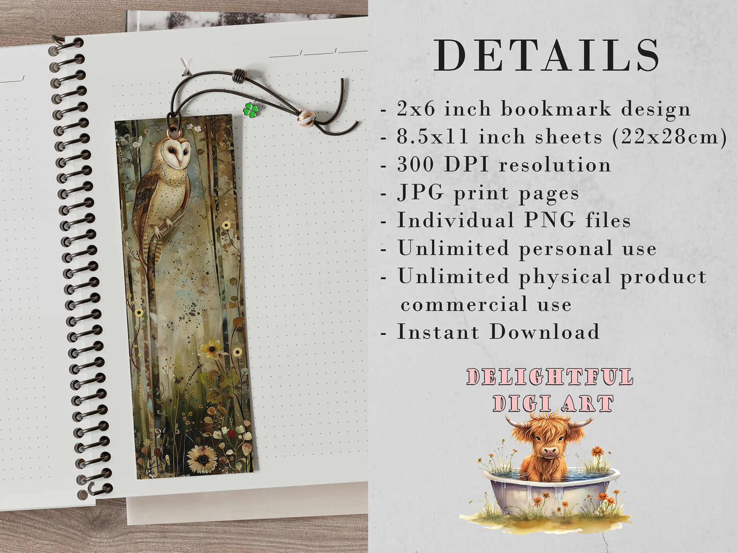 10 Woodland Animals Printable Bookmarks | Digital Download JPG Bookmark Set| PNG bookmark sublimation | Cute bookmark set | Fussy Cuts Gift
