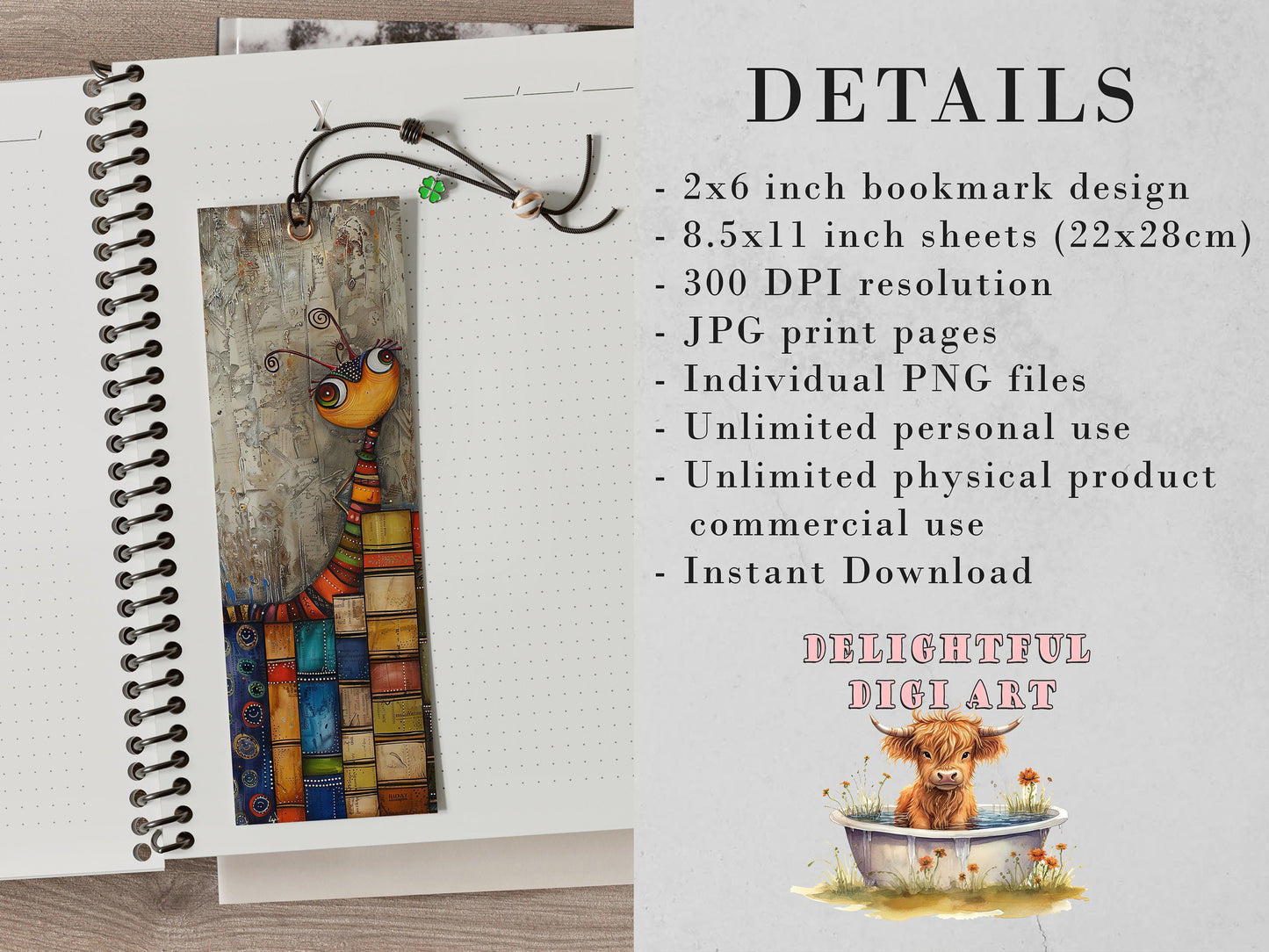 Whimsical Bookworms Printable Bookmarks, Digital Download JPG Bookmark Sheets, PNG bookmark sublimation, Quirky Bookish Gift, Kids Crafts
