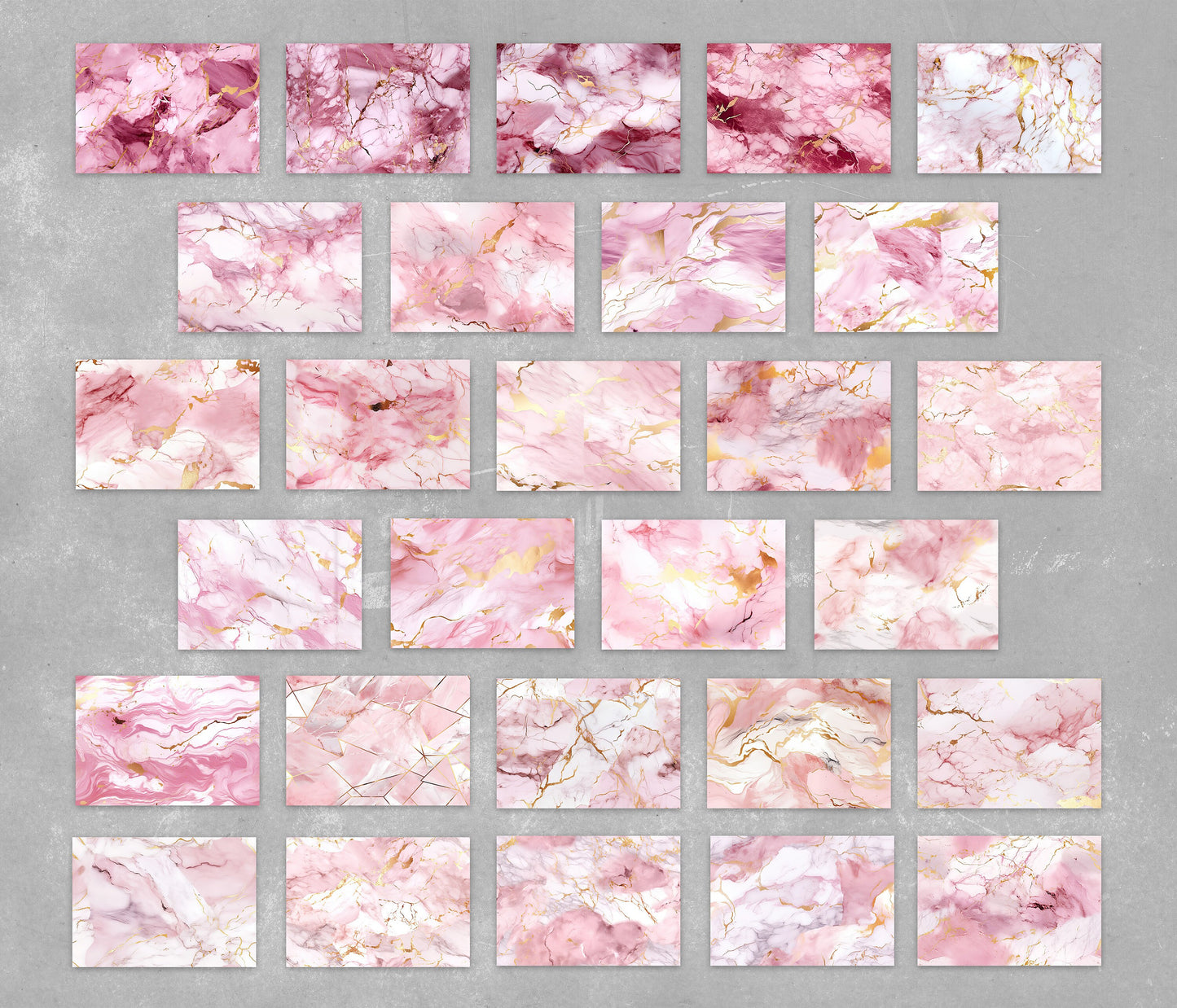 Marble Texture Clipart, Pink, White and Gold, PNG Bundle, Backgrounds & Patterns, colorful illustration, sublimation design, Commercial Use