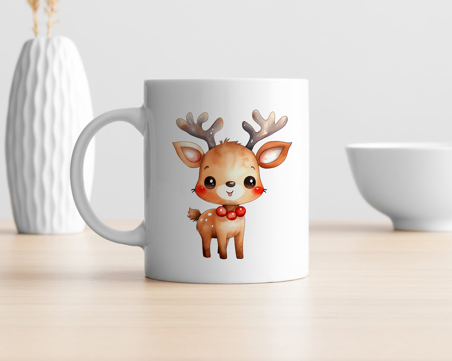 Cute Reindeer Clipart: Reindeer Art for Christmas Crafts and Decor | PNG Bundle | Digital Download | Sublimation files| Kawaii X-mas Pack