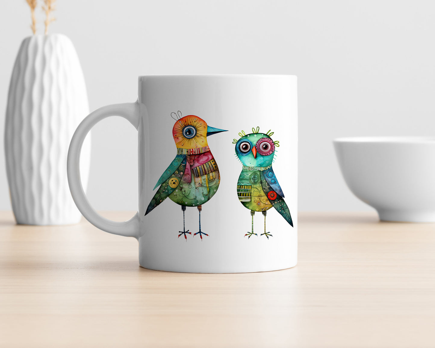 Whimsical Birds Clipart: Abstract Watercolor Birds for Crafts and Decor | PNG Bundle | Digital Download | Sublimation files | Retro Art Pack