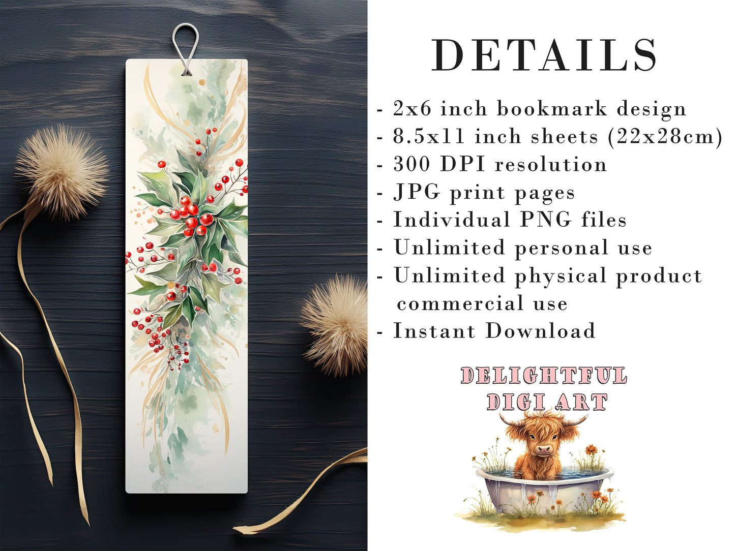 10 Golden Christmas Printable Bookmarks | Digital Download JPG Bookmark Sheets| PNG bookmark sublimation| Bookmark set| Luxury Xmas Graphics