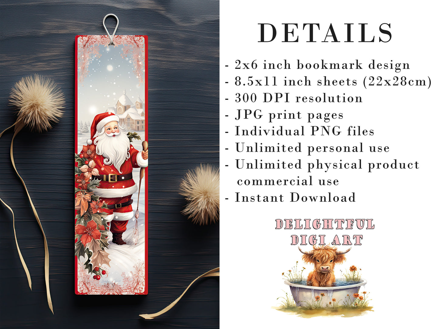 20 Retro Christmas Printable Bookmarks | Digital Download JPG Bookmark Sheets | PNG bookmark sublimation | Bookmark set | Cute Xmas Graphics
