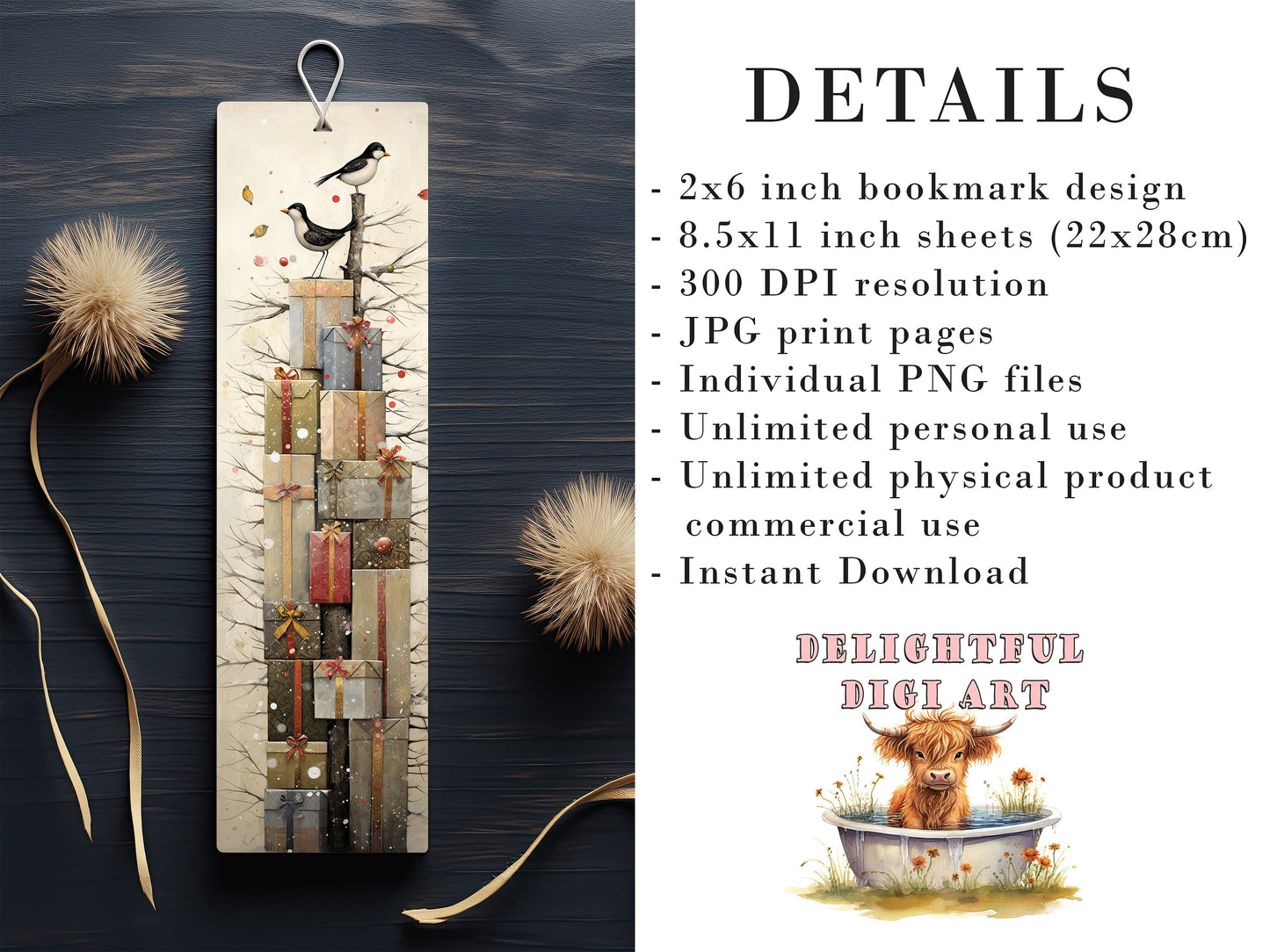 20 Whimsical Christmas Printable Bookmarks| Digital Download JPG Bookmark Sheets | Retro Xmas | Stocking Filler| DIY Gift Idea| Abstract Art
