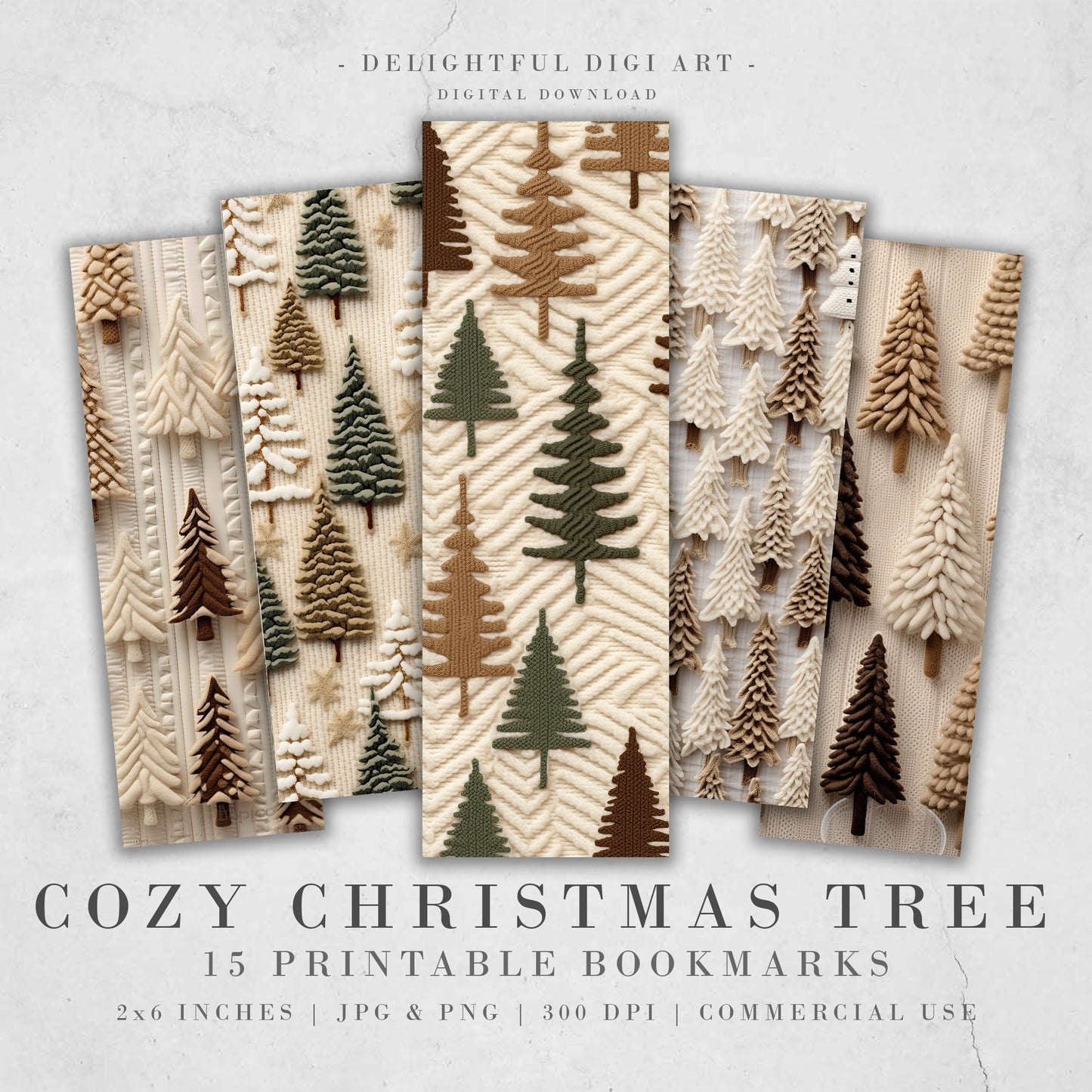 Christmas Tree Knit Printable Bookmarks | Digital Download JPG Bookmark Set | PNG bookmark | Christmas Tree sublimation set | Ugly Sweater