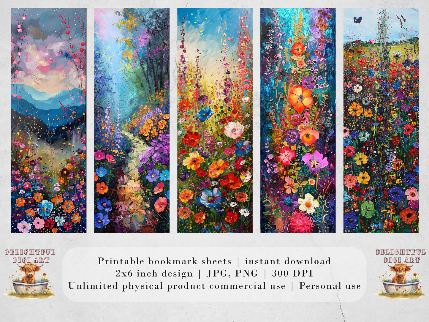 Floral Landscapes - Brightly colored flower designs - surrealist style