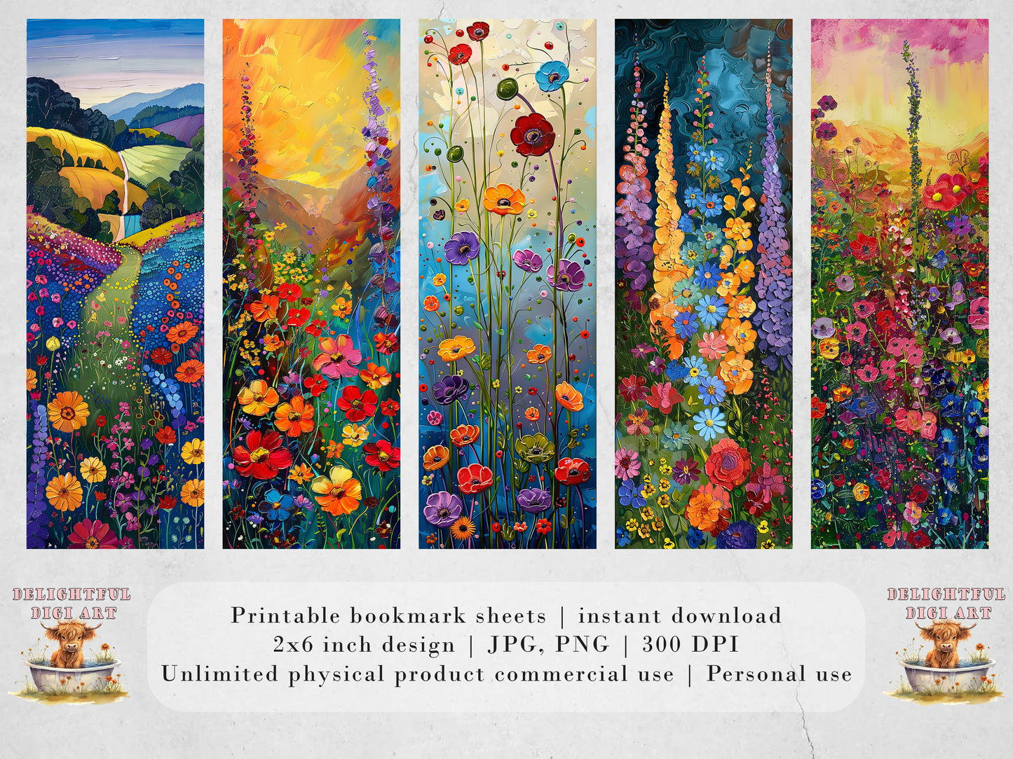 Floral Landscapes - Brightly colored flower designs - surrealist style