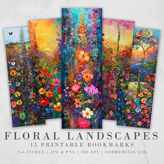 Floral Landscapes - Brightly colored flower designs - surrealist style