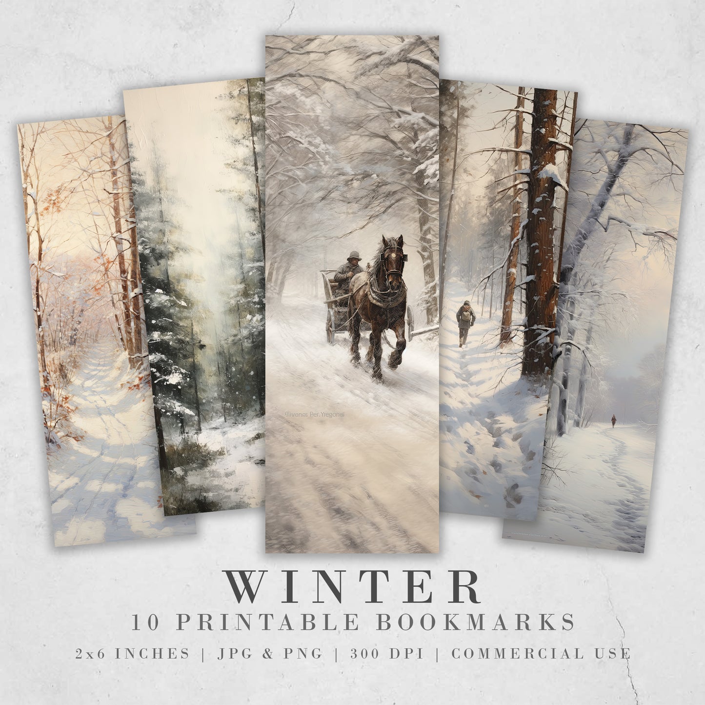 10 Winter Printable Bookmarks| Digital Download JPG Bookmark Set| PNG bookmark sublimation| X-Mas bookmark set| Fussy Cuts| Snowy Landscapes