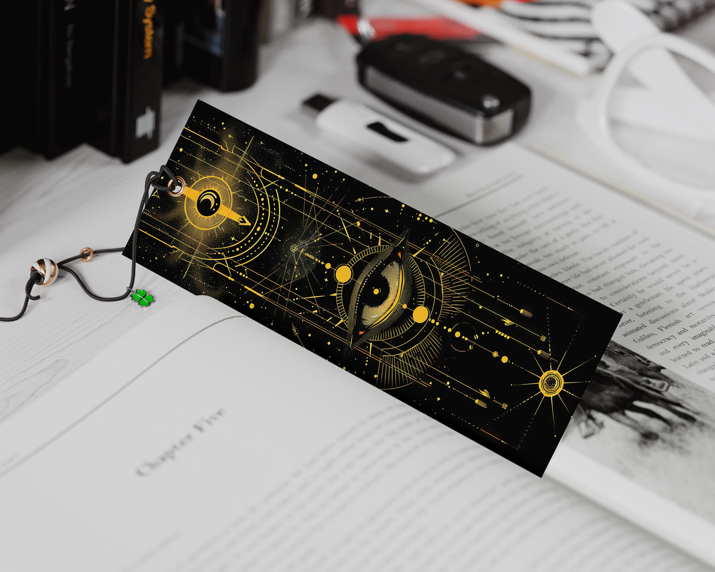 15 Celestial Printable Bookmarks | Golden Planets Digital Download JPG Bookmark Sheets | PNG bookmark sublimation | DIY Bookmarks for Women