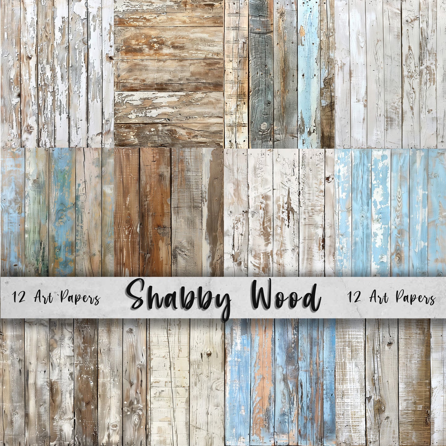 Shabby Wood background digital papers, White Wooden texture, Rustic, Distressed, white paper, Hampton's, blue, natural, Junk Journal Pages