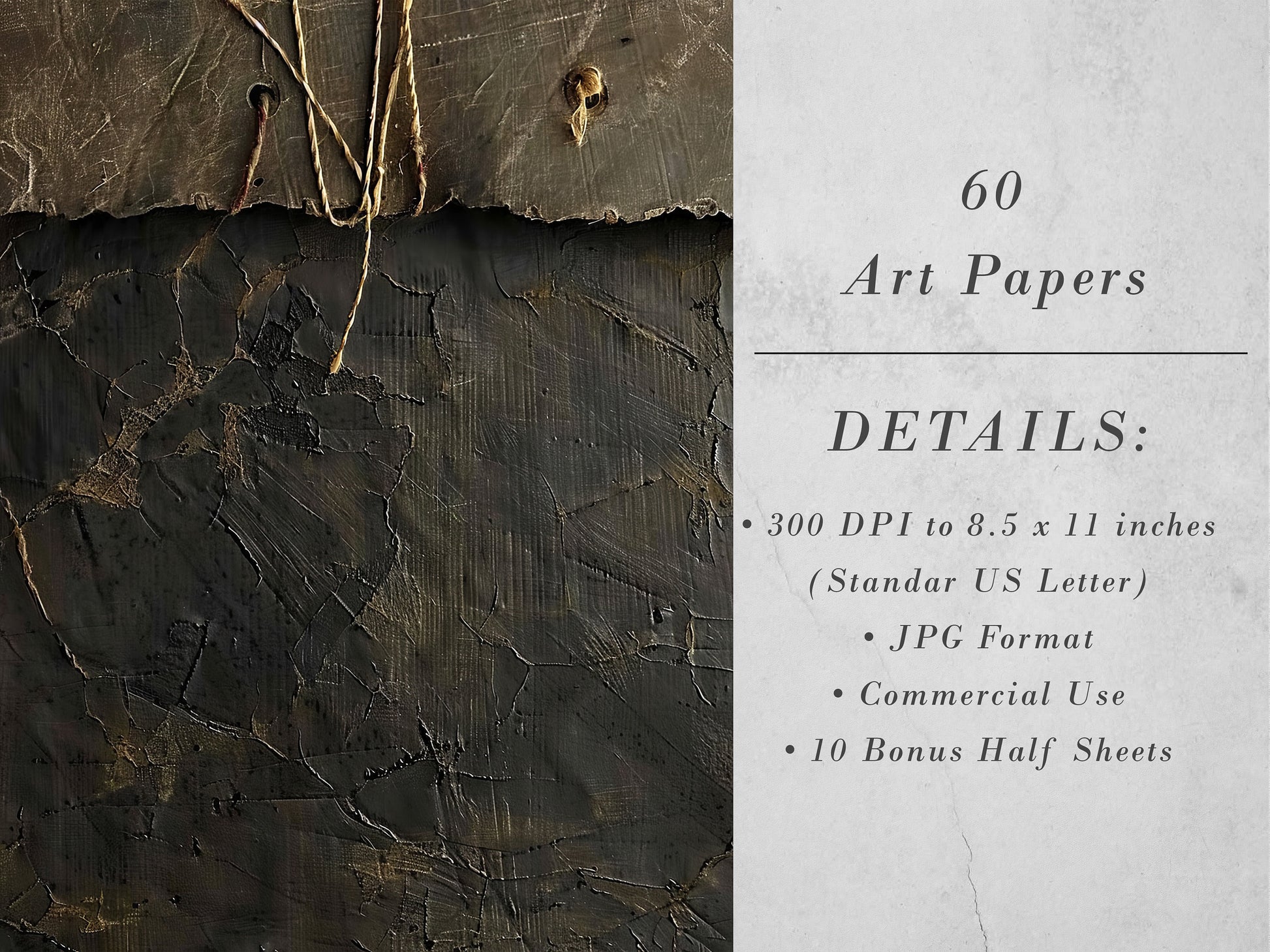 Antique Textures - 60 Vintage Muted Textural & Tattered Layered Papers, 11x8.5" Commercial Use, Junk Journals, Digital Art, Digital Download