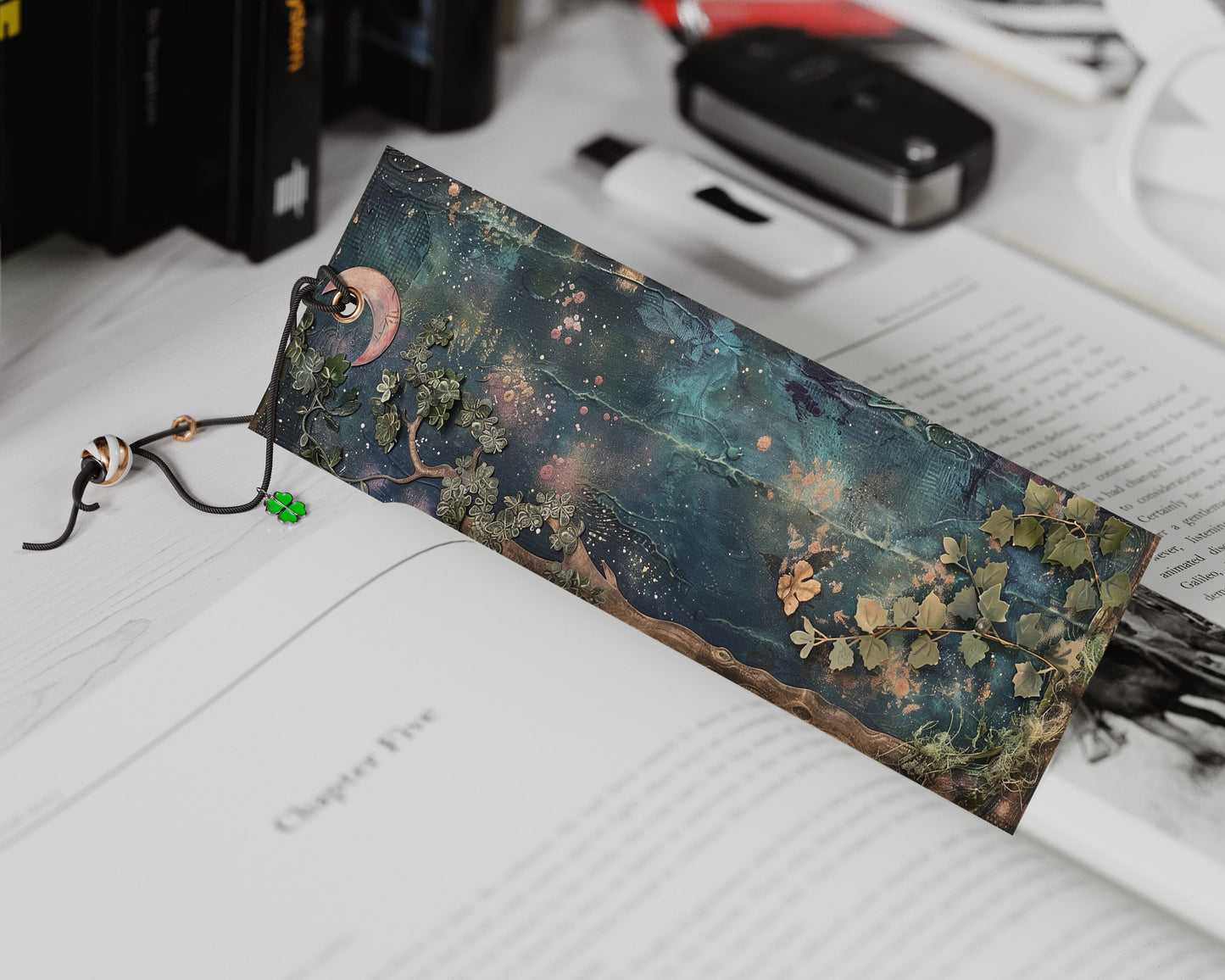 Moonlit Garden Printable Bookmarks| Mixed Media Themed Bookmarks| 4 JPG Sheets| PNG bookmark sublimation| Scrapbook Fussy Cuts| DIY Gift