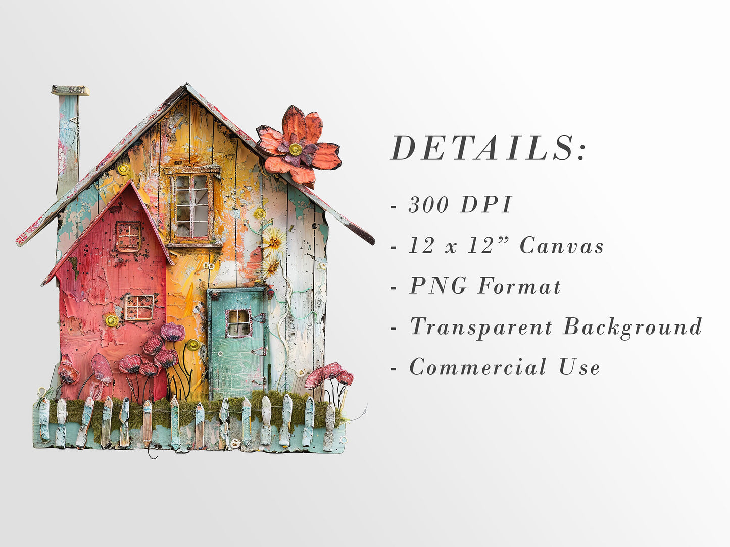 Whimsical Houses Clipart, Digital Download PNG Bundle, Quirky Images, Farm Houses, Junk Journal Art, Card Making, Cute Rustic, Collage Pack