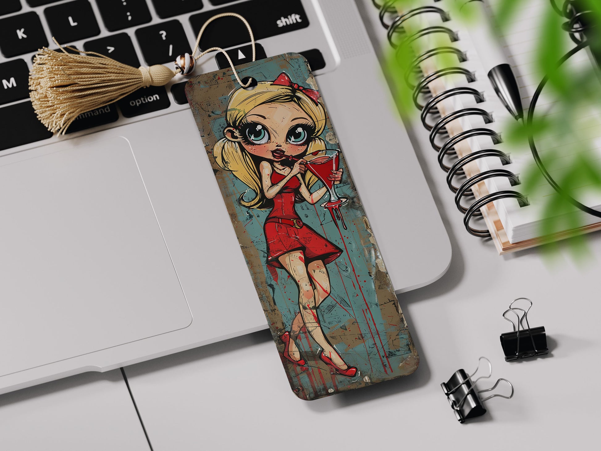 Cocktail Girls Printable Bookmarks| Quirky Mixed Media Bookmark Sheets| 10 PNG bookmark sublimation| Whimsical Summer Girl Digital Bookmarks