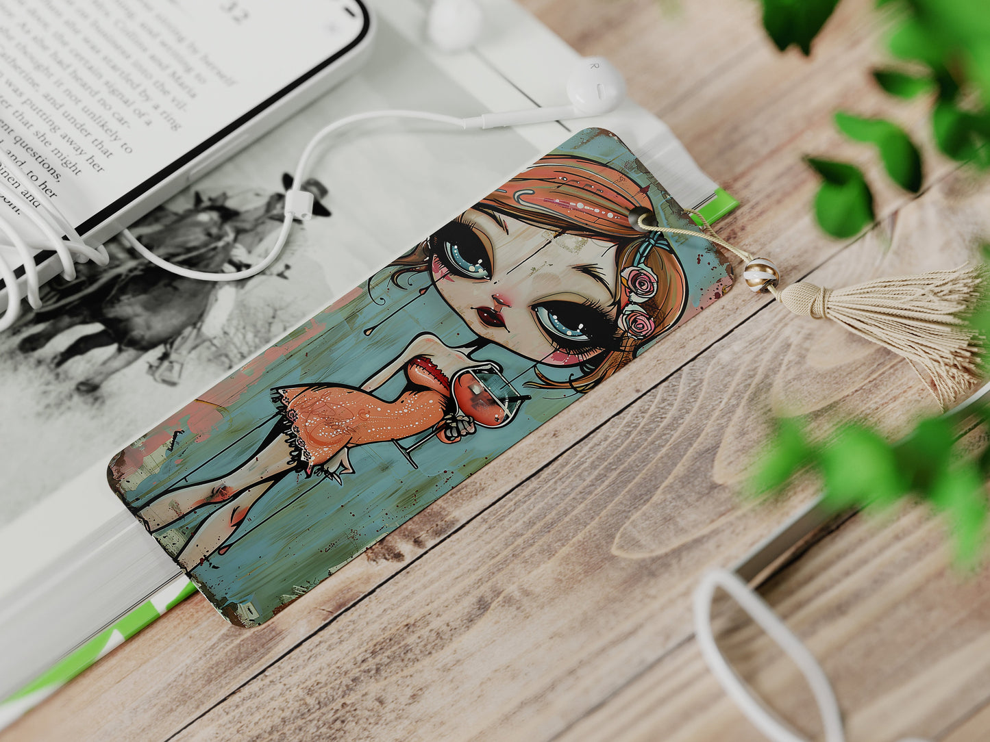 Cocktail Girls Printable Bookmarks| Quirky Mixed Media Bookmark Sheets| 10 PNG bookmark sublimation| Whimsical Summer Girl Digital Bookmarks