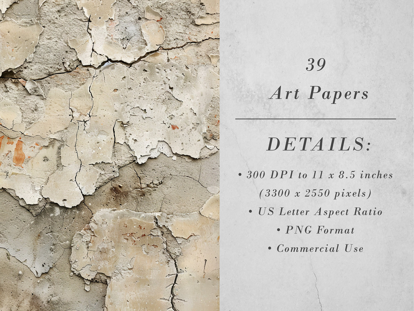 Distressed Materials - 39 Worn Surfaces & Tattered Texture Papers, 11x8.5" Commercial Use, Junk Journals, Digital Art Background, Craft Gift