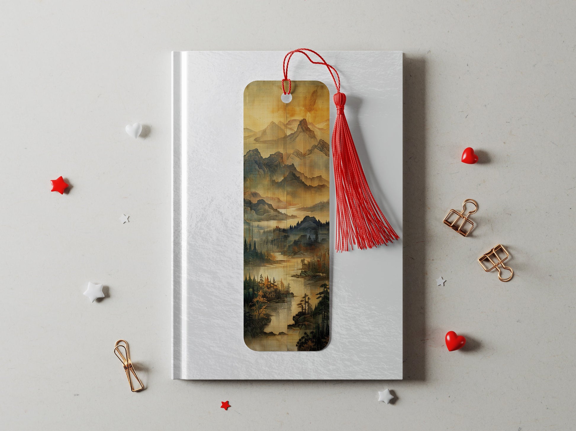 10 Misty Mountains Printable Bookmarks | Digital Download JPG Bookmark Sheets | PNG bookmark sublimation | Sunrise bookmark set | Gift