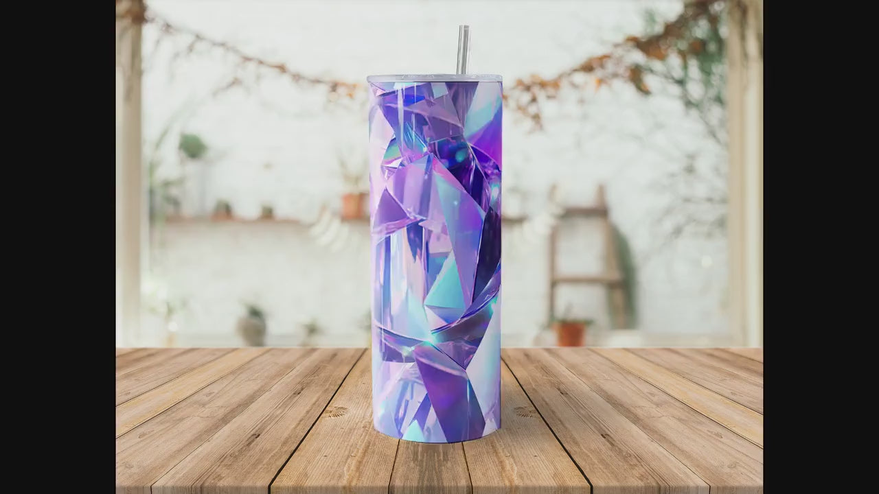 3D Glitter Holographic Crystal Sparkling Seamless, 20oz Tumbler Sublimation Design, Straight Tumbler Wrap, PNG Digital Download