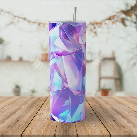 3D Glitter Crystal Holographic Sparkling Seamless, 20oz Tumbler Sublimation Design, Straight Tumbler Wrap, PNG Digital Download