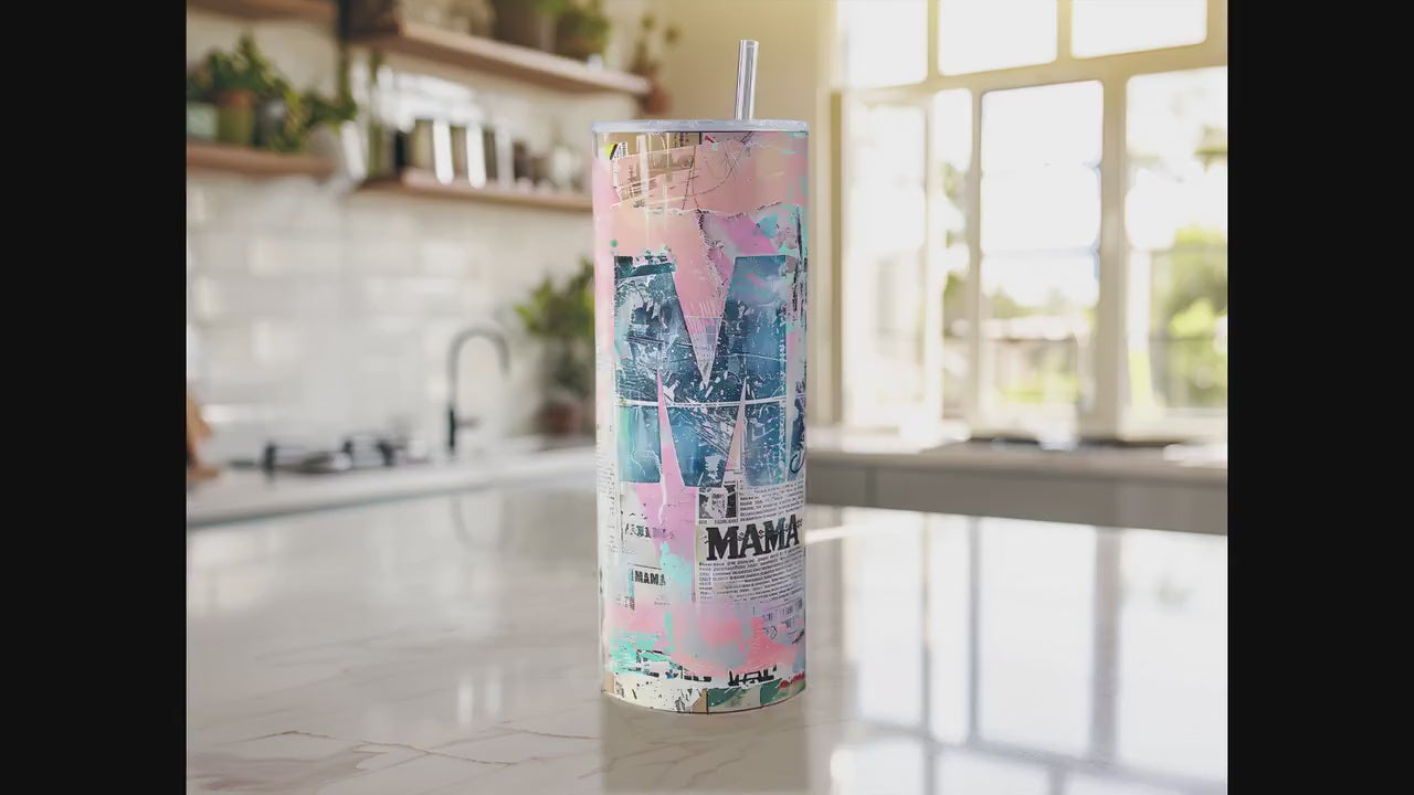 8 Mama 20oz Skinny Tumbler Sublimation Wraps | Straight Tumbler Wrap PNG| Proud Mom Seamless Design Bundle| Mixed Media Mother's Day Gift