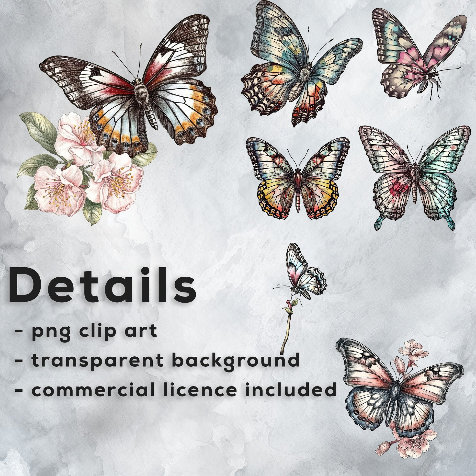 Watercolor Butterfly Clipart| Pastel Butterfly PNG| Floral Clipart| Summer Clip art| Butterfly Painting| Commercial Use| T-shirt Sublimation
