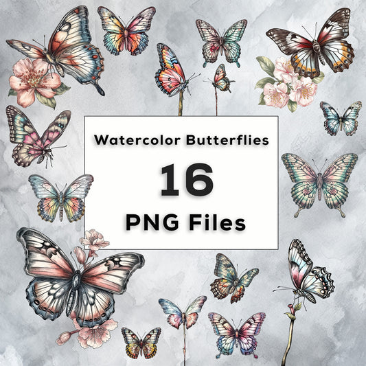 Watercolor Butterfly Clipart| Pastel Butterfly PNG| Floral Clipart| Summer Clip art| Butterfly Painting| Commercial Use| T-shirt Sublimation