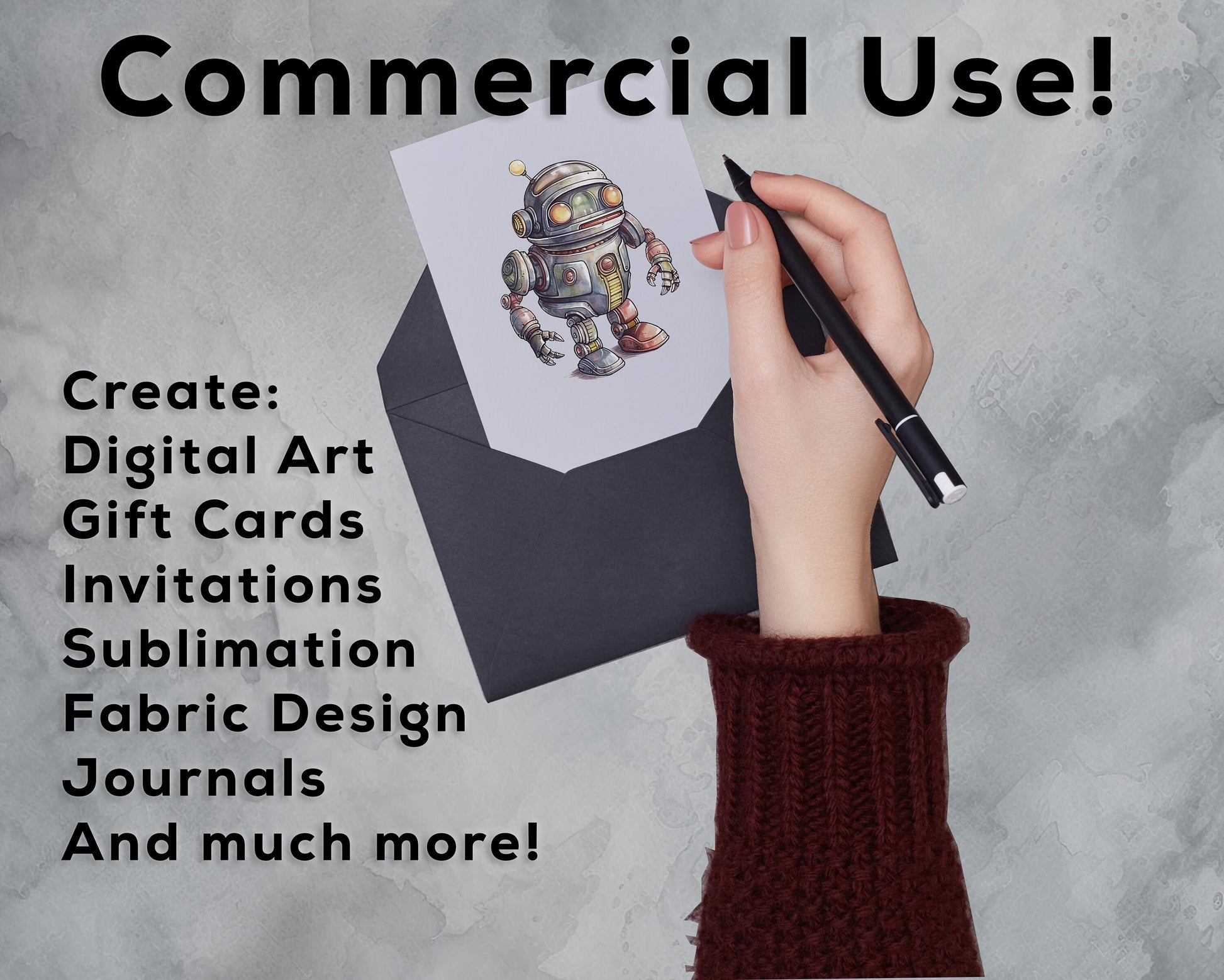 Watercolor Robots Clipart PNG Bundle, T-shirt sublimation, Robot Clipart Wall Art Commercial Use Digital Instant Download, Background Design