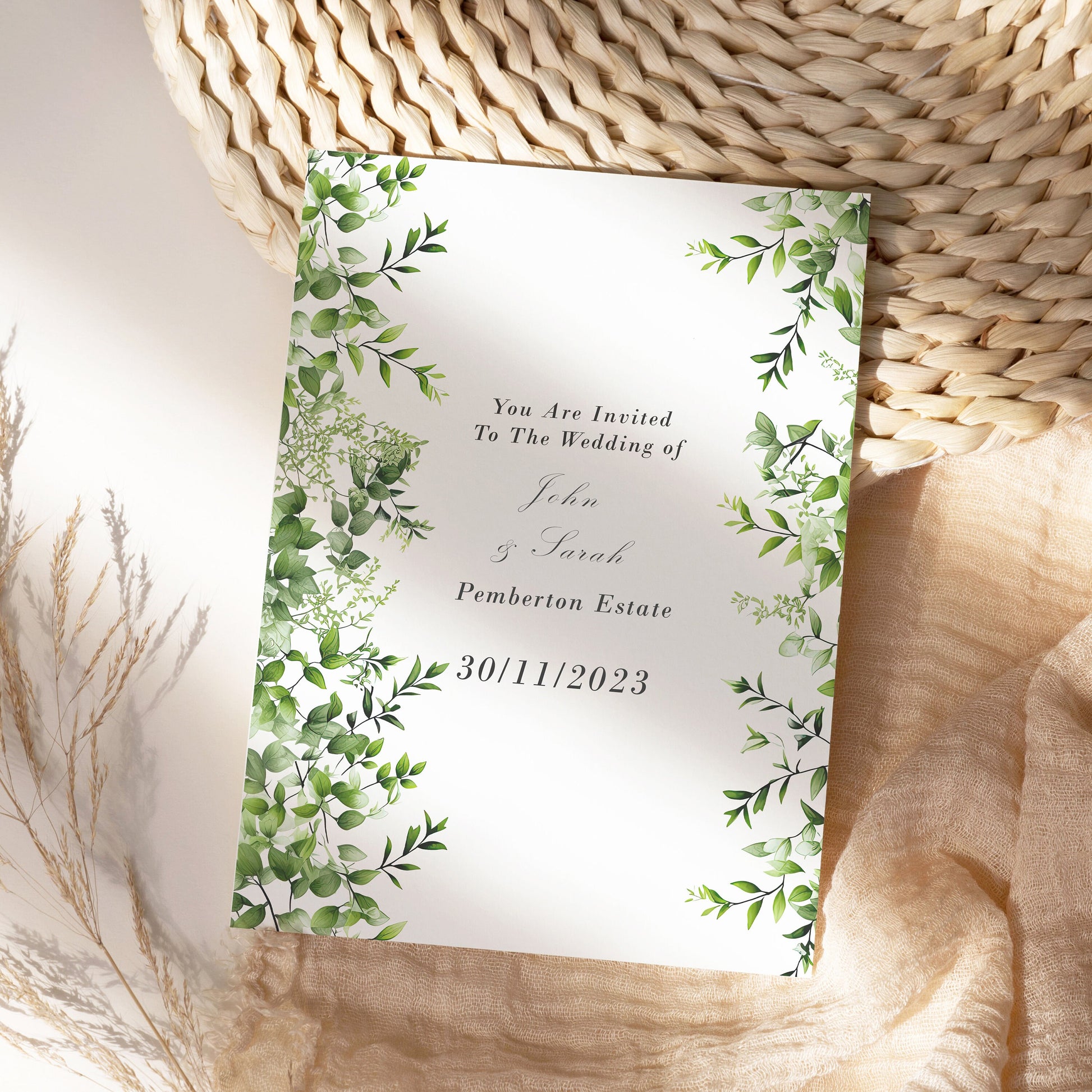 Greenery clipart, Watercolor greenery border, Seamless border, Pre design for invitation, Commercial use, Graphics design, wedding, signage