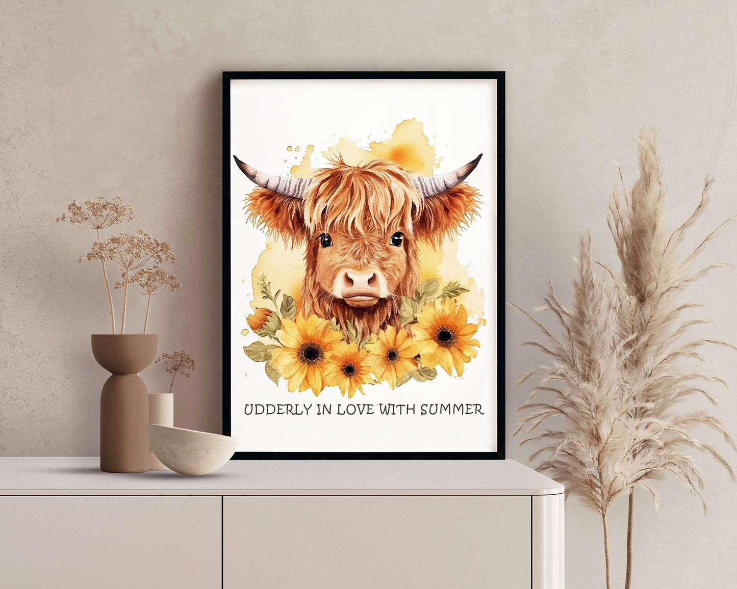 Highland Cow Watercolor Clipart, Cow PNG, Baby Shower Art, Baby Animals, Highland Cow SVG, Baby Cow Clip Art Bundle, Summer Sublimation File