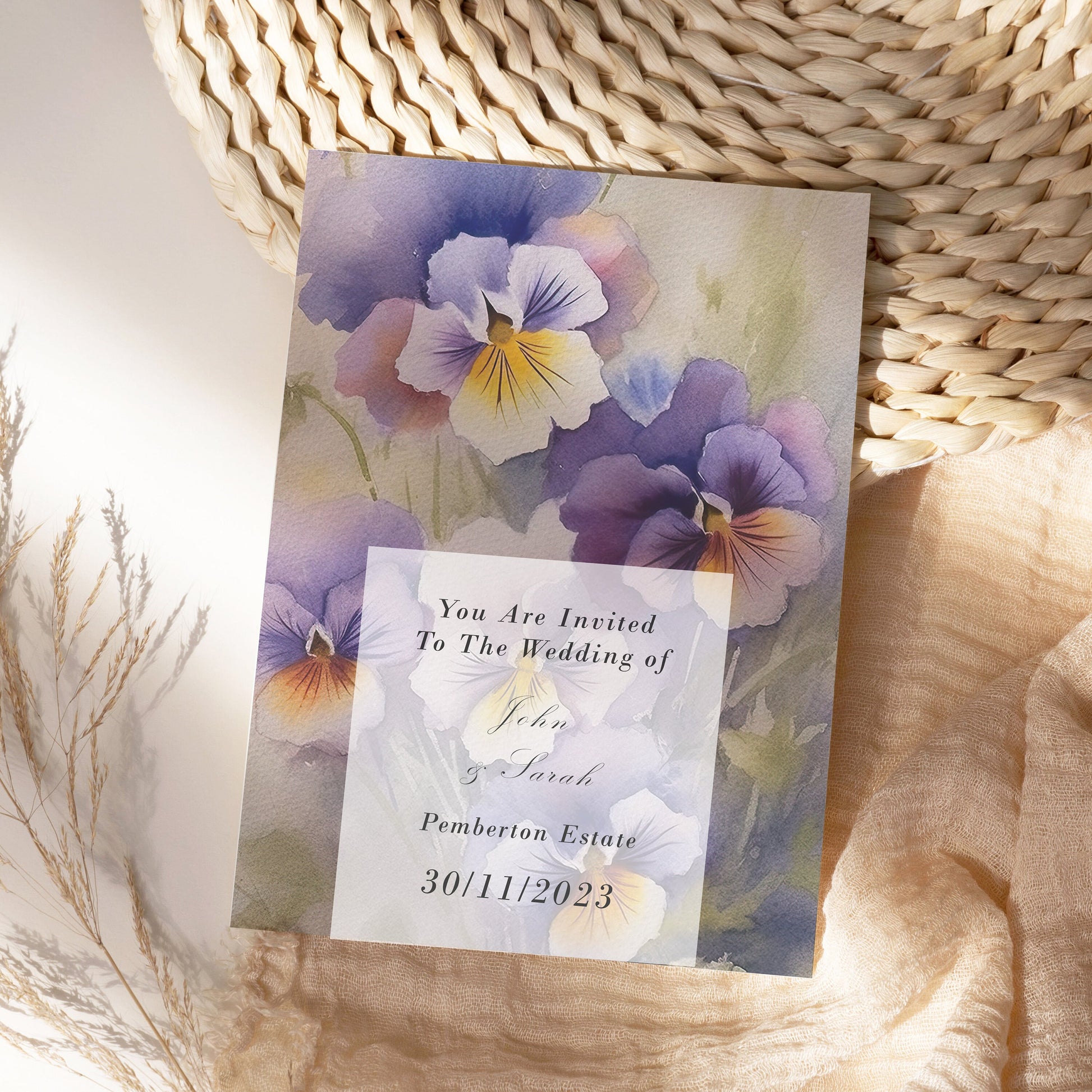 Floral Watercolor Clipart, Violet Flowers Clipart, Purple Watercolor, Spring Clipart, Background Design, Digital Papers, Invitation Graphics