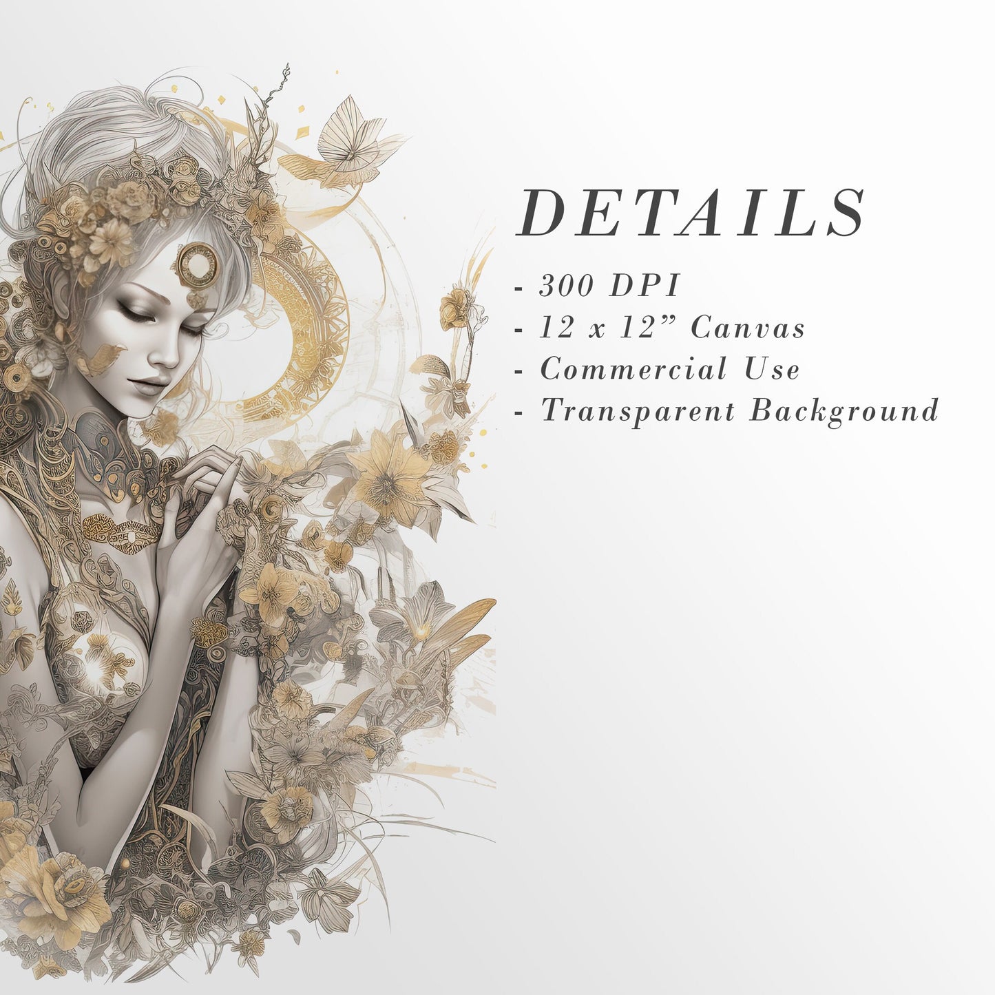 Golden Fairy Watercolor Clipart, Fairies clipart, Fantasy clipart, Fairytale PNG Bundle , book art, Commercial Use, Sublimation Graphics
