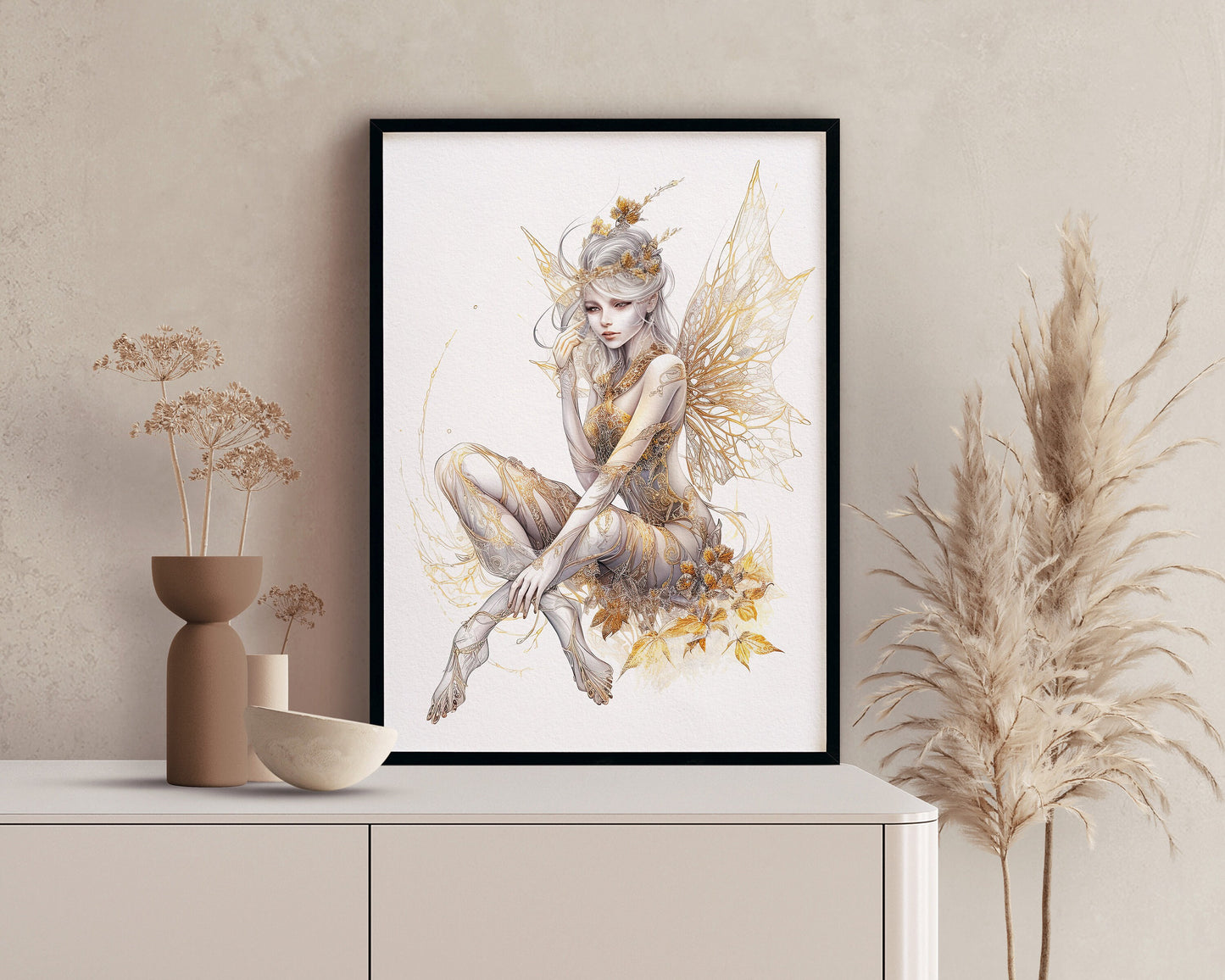 Golden Fairy Watercolor Clipart, Fairies clipart, Fantasy clipart, Fairytale PNG Bundle , book art, Commercial Use, Sublimation Graphics