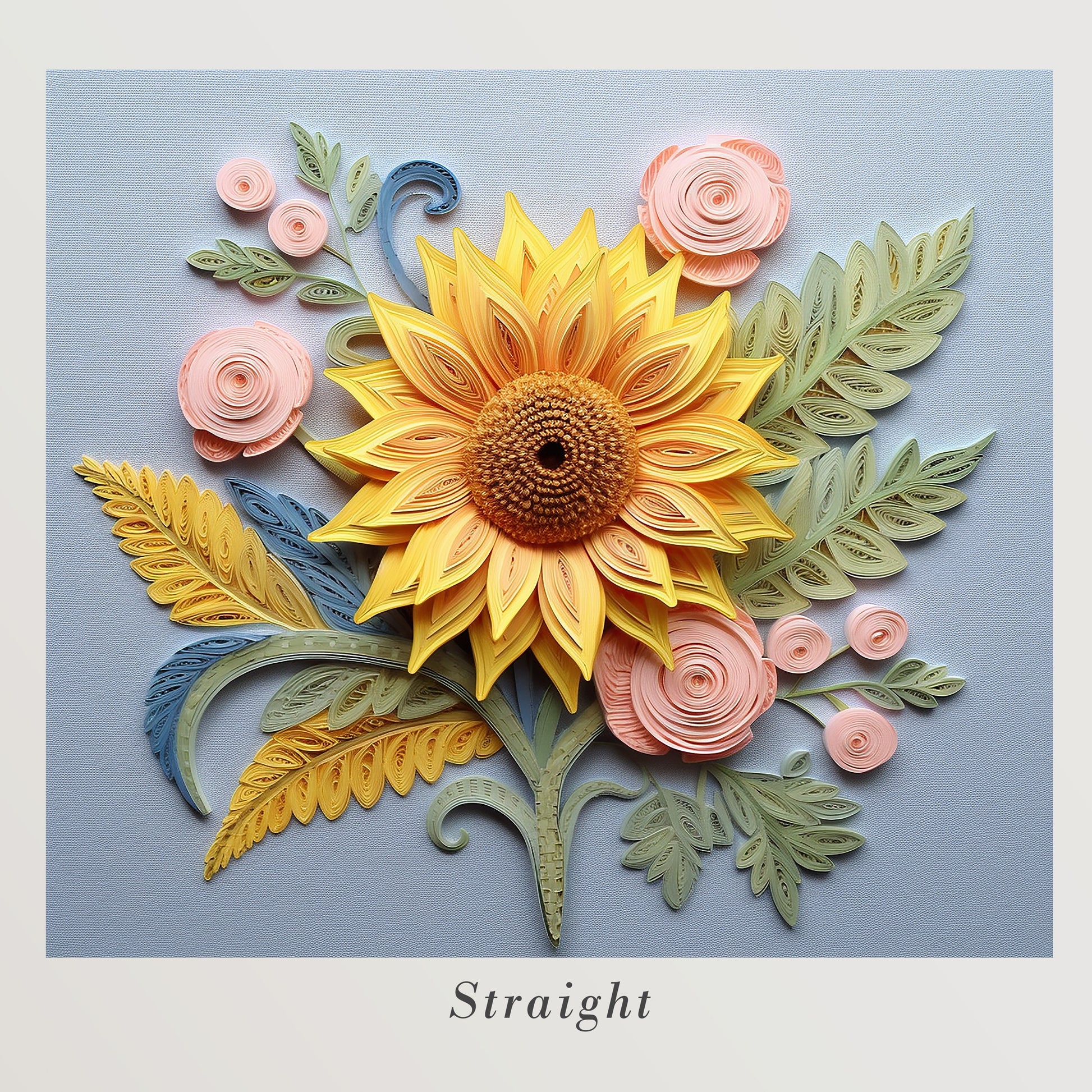 3D Embroidered Sunflower, 20 oz Skinny Tumbler Sublimation Design, Instant Digital Download, Straight & Tapered Tumbler Wrap PNG
