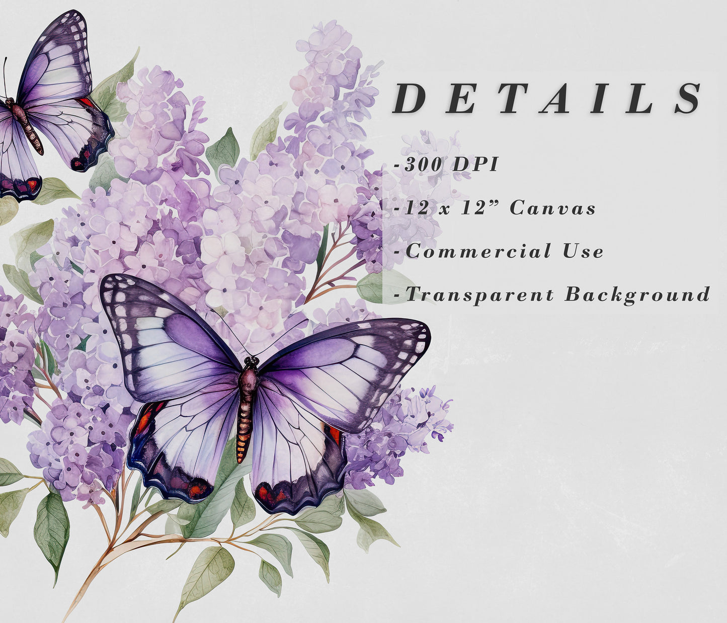 lilac watercolor floral butterflies, purple wedding clipart, purple flowers, bundle clipart, commercial use, scrapbooking graphics, crafting