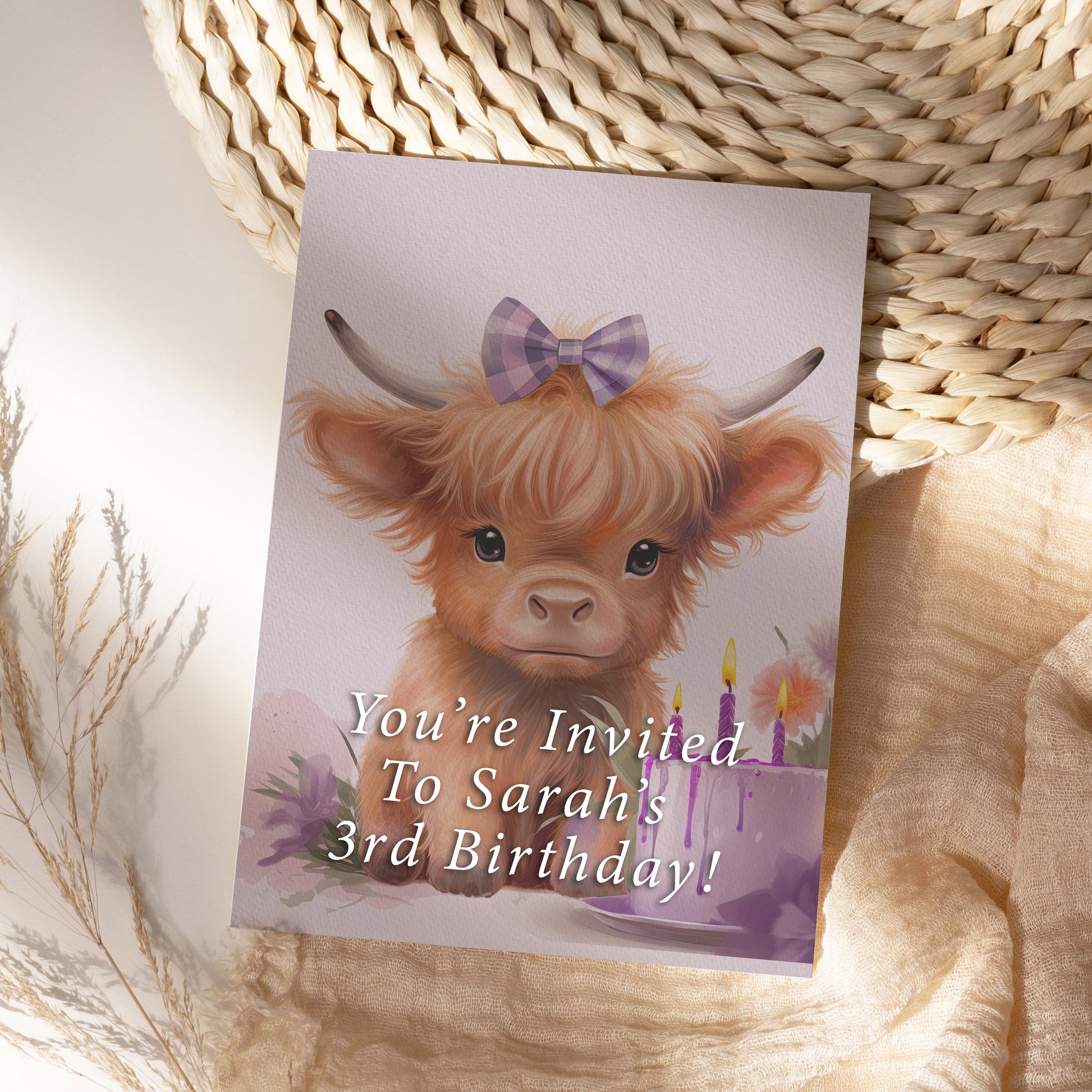 Birthday Party Highland Cows Clipart: Watercolor Cow Art for Party Crafts and Decor | PNG Bundle | Digital Download | Sublimation files