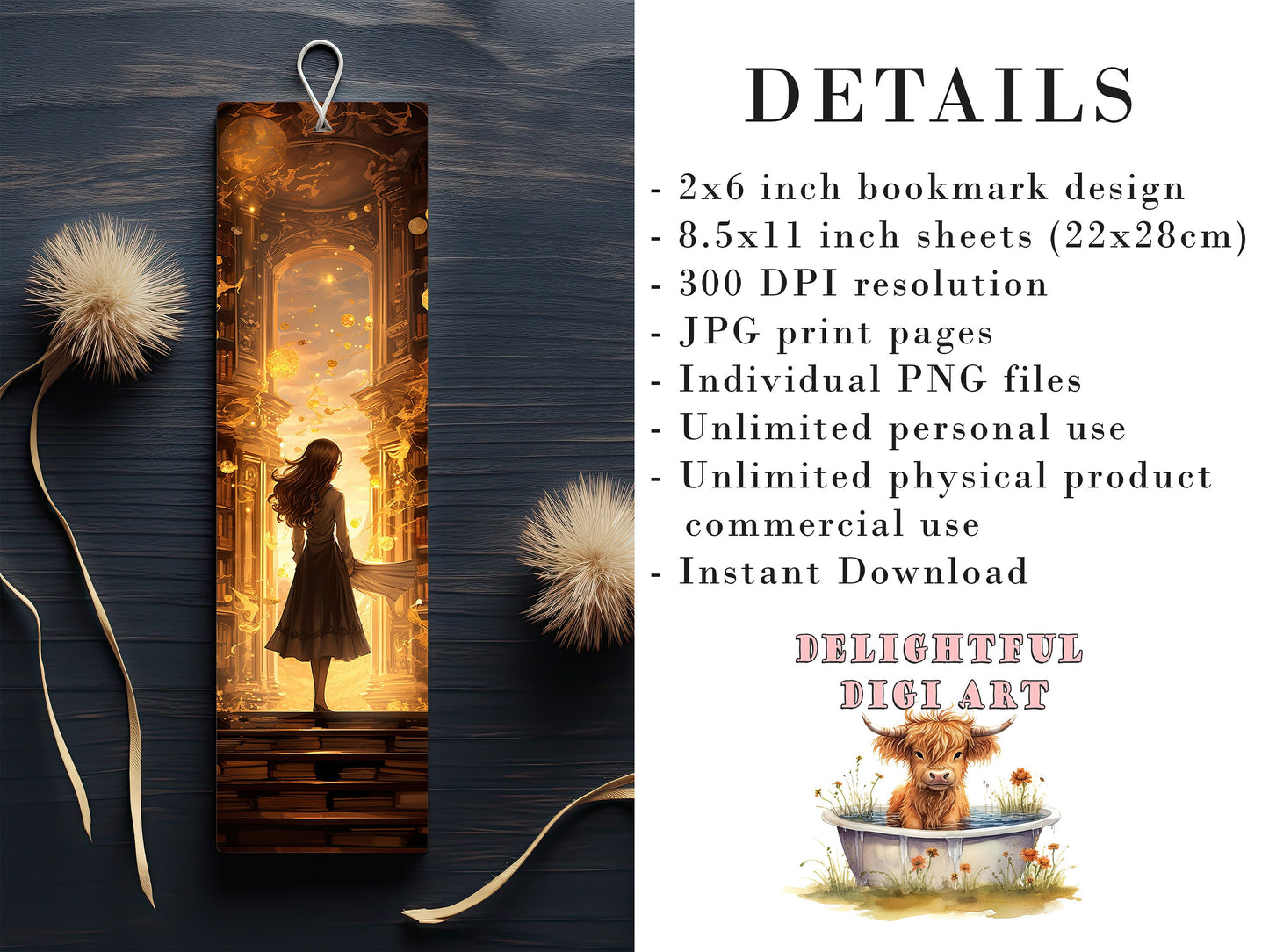 15 Dark Academia Bookmark Designs | Printable Bookmarks digital download, Sublimate Cricut Silhouette print and cut, Fantasy Bookmark Bundle