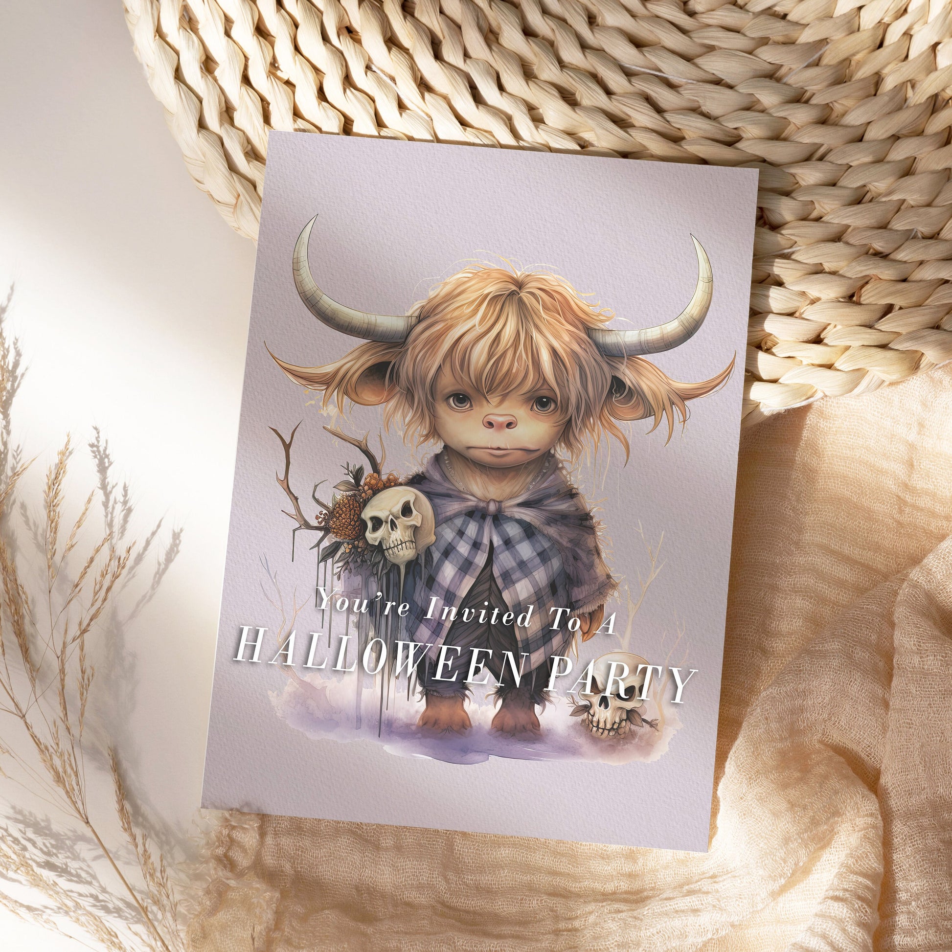 Watercolor Halloween Highland Cows Clipart: Whimsical Cow Art for Spooky Crafts and Decor | PNG Bundle | Digital Download | Sublimation file