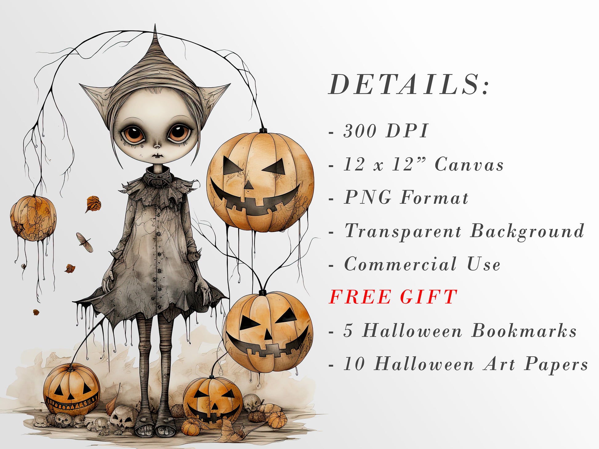 Cute Halloween Characters Clipart III: Halloween Art for Crafts and Decor | PNG Bundle | Digital Download | Sublimation Designs | Whimsical
