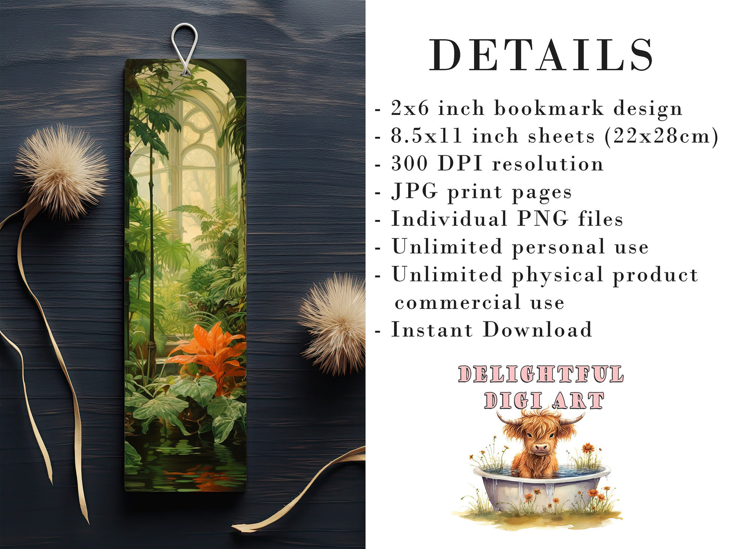 15 Botanical Academia Printable Bookmarks | Digital download JPG Bookmark sheets, PNG sublimation, print and cut, Fantasy Bookmark set