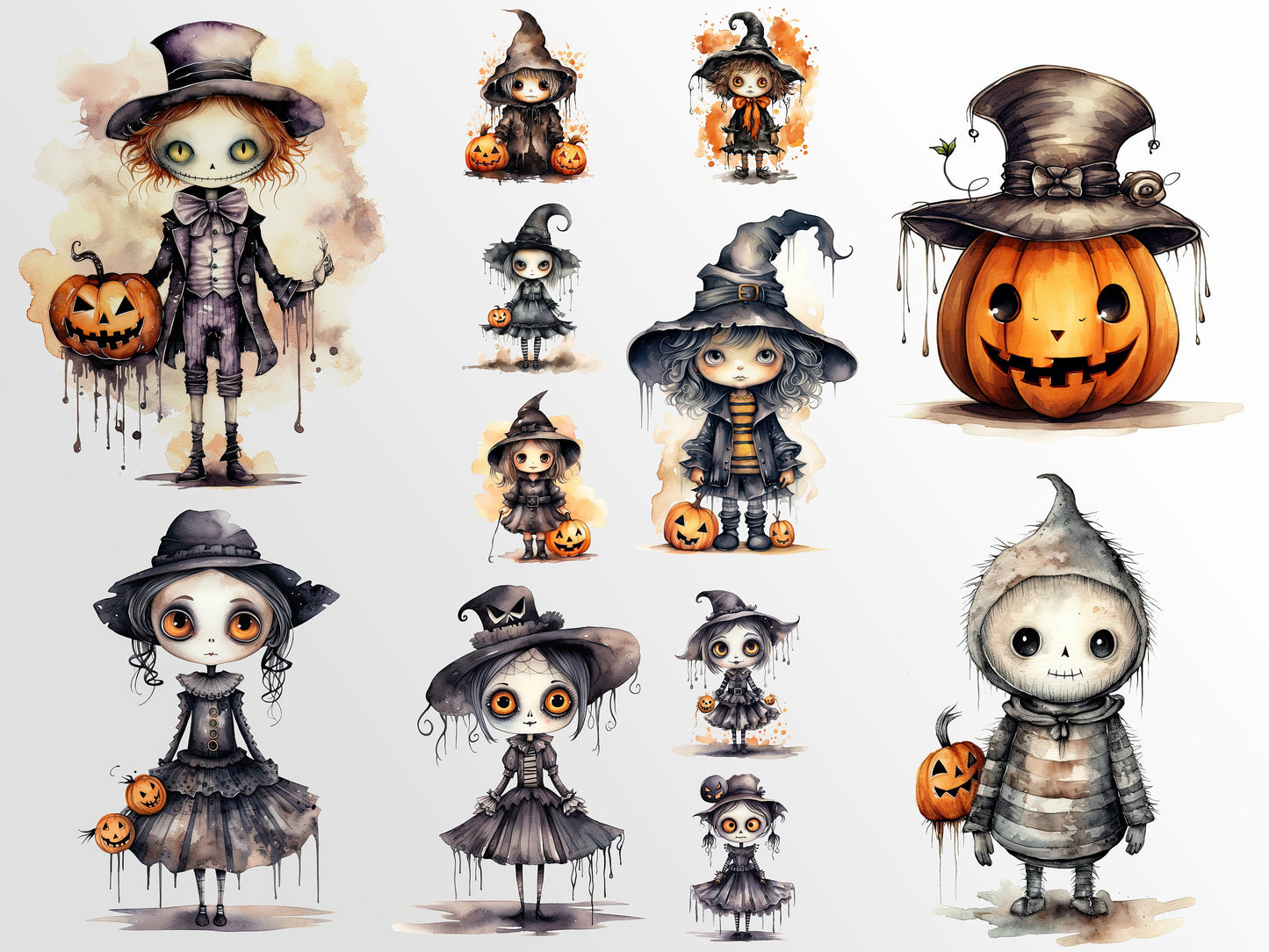 Cute Halloween Clipart Mega Bundle: Halloween Art for Crafts and Decor | PNG Bundle | Digital Download | Sublimation Designs | Whimsical Fun