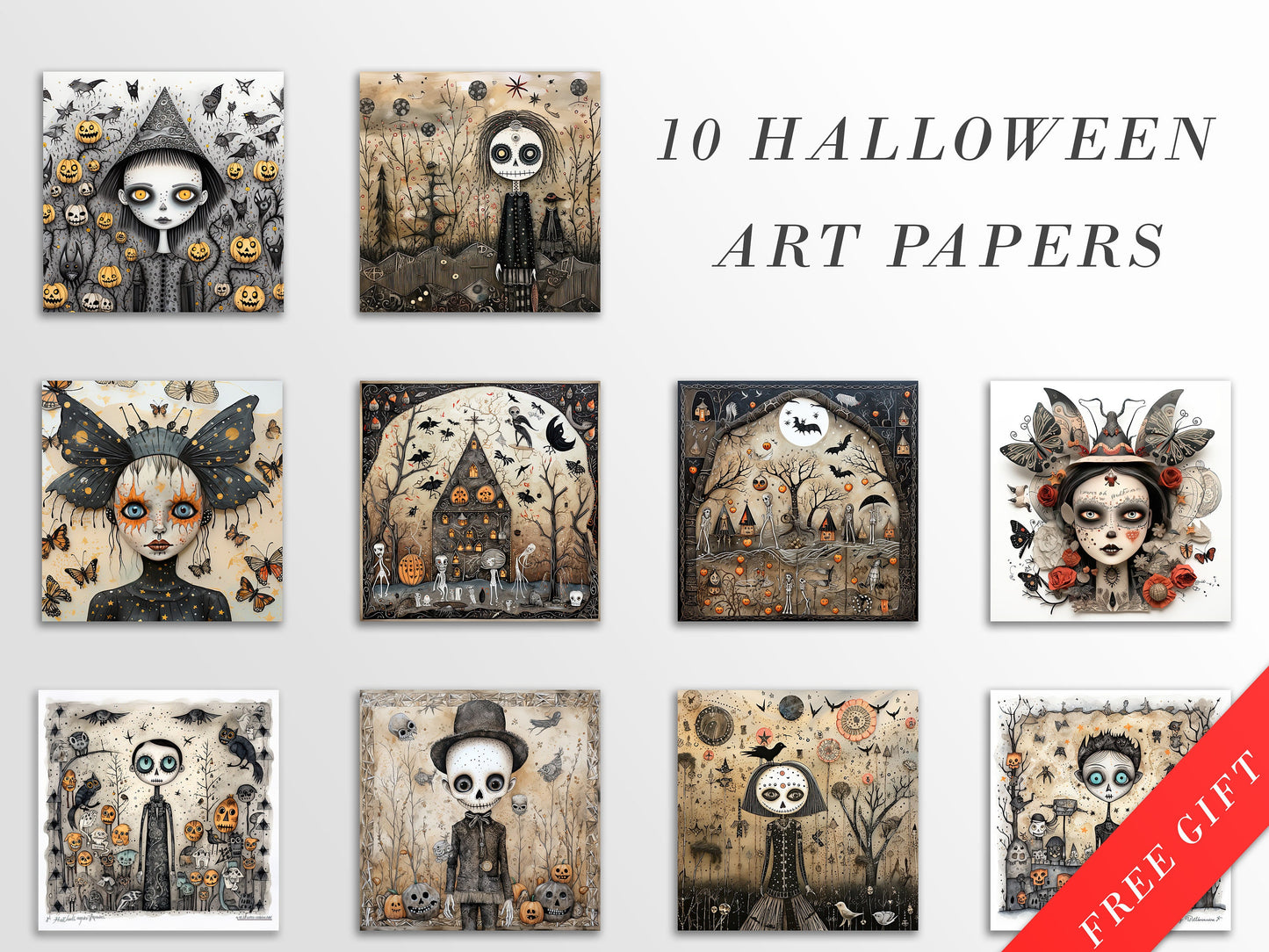 Cute Halloween Characters Clipart III: Halloween Art for Crafts and Decor | PNG Bundle | Digital Download | Sublimation Designs | Whimsical