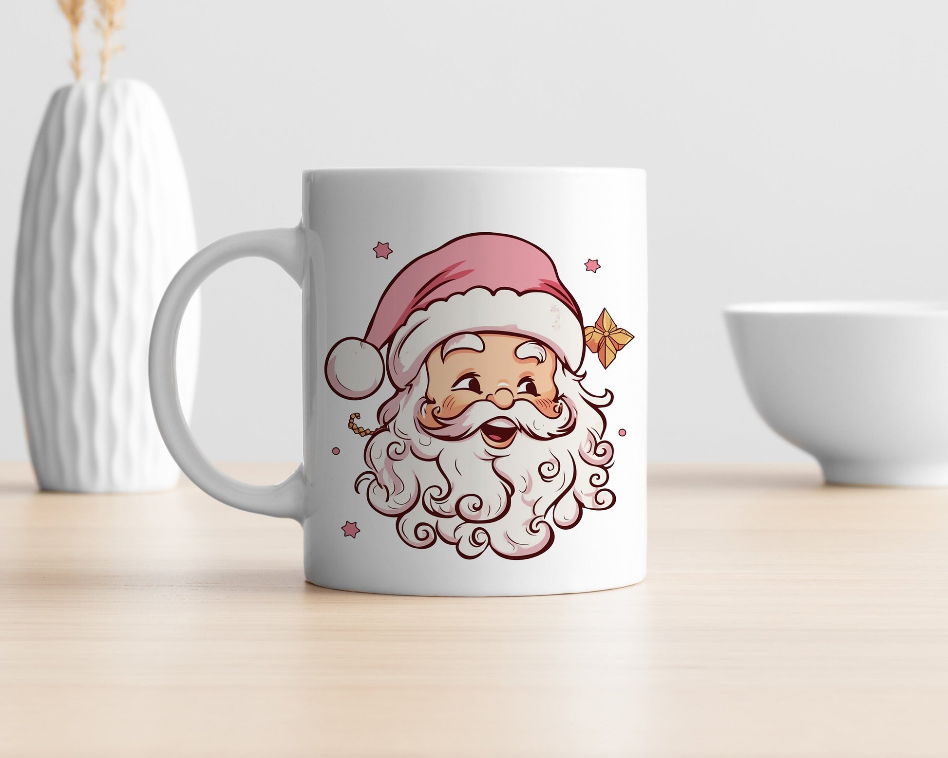 Pink Santa Clipart: Santa Claus Art for Christmas Crafts and Decor | PNG Bundle | Digital Download | Sublimation files | Kawaii X-mas Pack