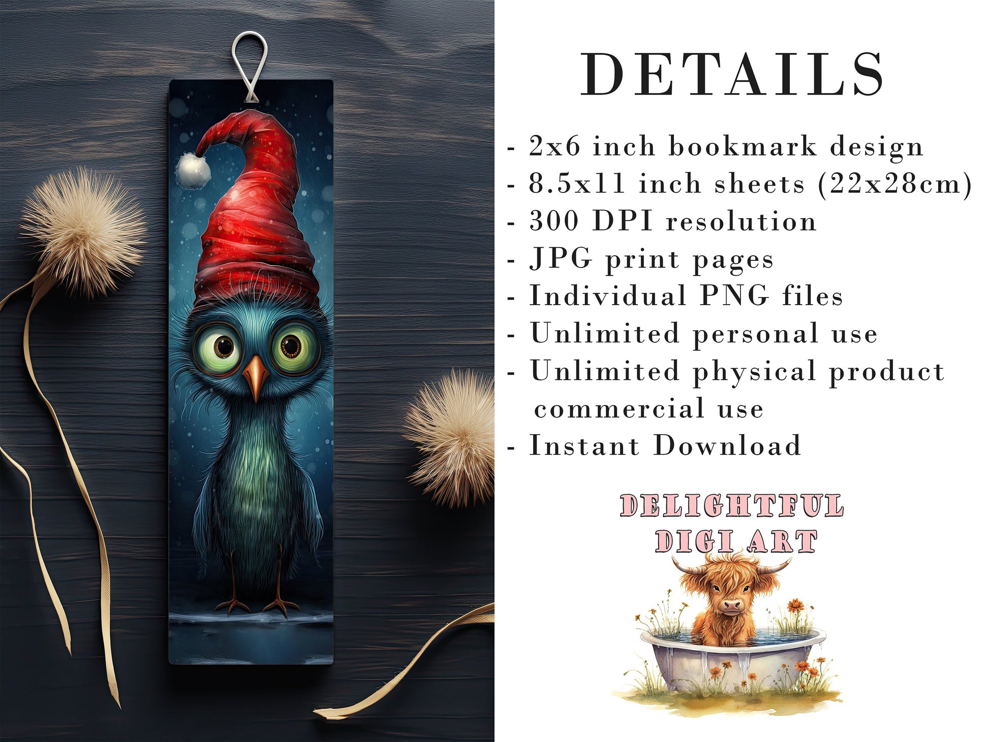 15 Cute Christmas Animal Printable Bookmarks | Digital Download JPG Bookmark Set| PNG bookmark sublimation | Whimsical bookmark set| Craft