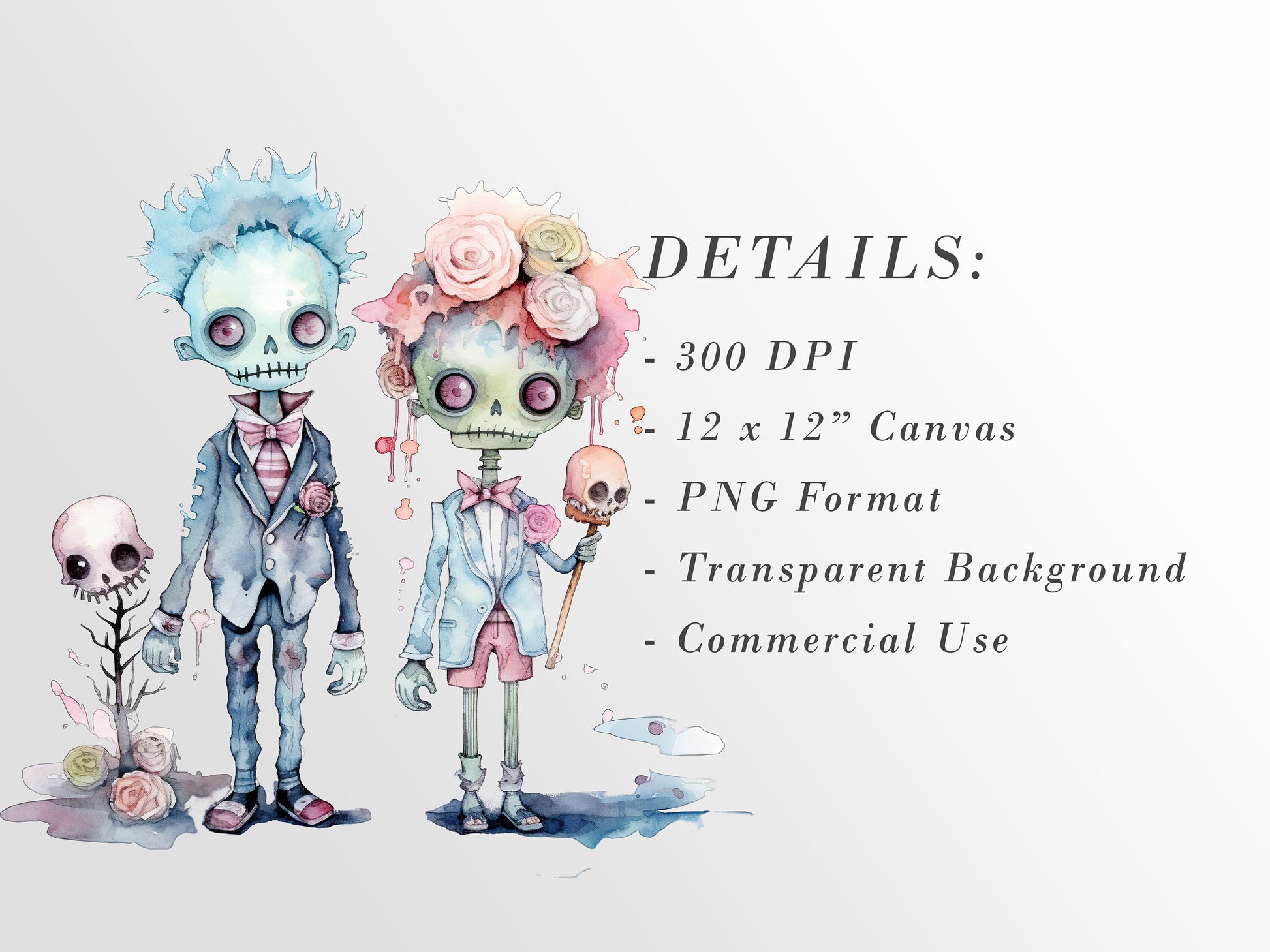 Pastel Halloween Characters Clipart: Pastel Art for Crafts and Decor | PNG Bundle | Digital Download | Sublimation Designs| Retro Spooky Art
