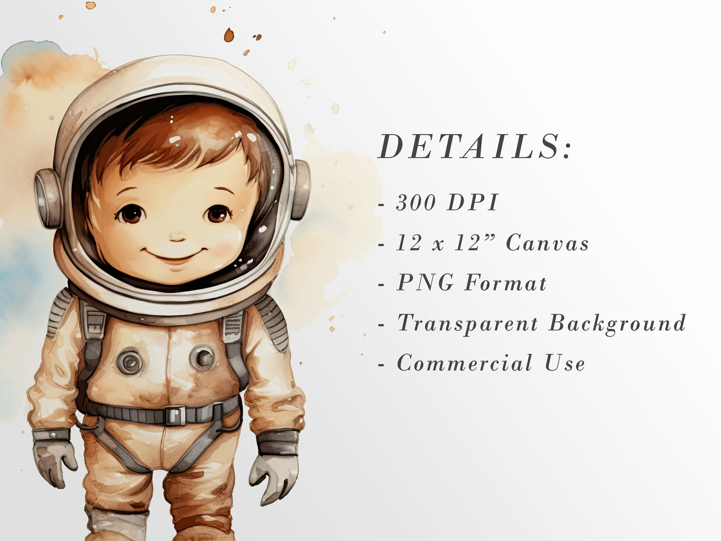 Cute Space Clipart: Astronaut Art for Crafts and Decor | PNG Bundle | Digital Download | Sublimation files | Nursery Wall Decal | Birthday