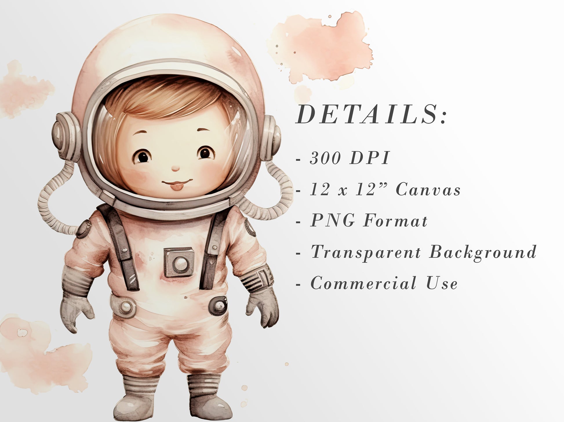Cute Space Clipart: Astronaut Art for Crafts and Decor | PNG Bundle | Digital Download | Sublimation files | Nursery Wall Decal | Birthday