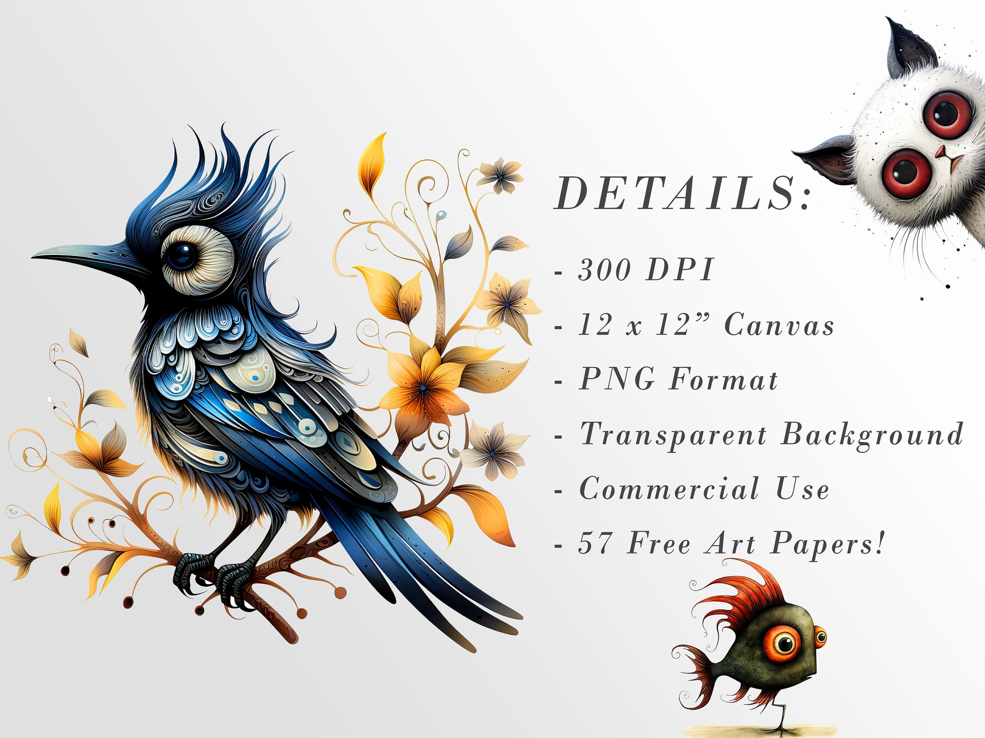 Abstract Animal Mega Bundle | Whimsical Animal Art | Crafts and Decor | PNG Bundle | Sublimation Designs | Junk Journal | Scrapbook Ephemera