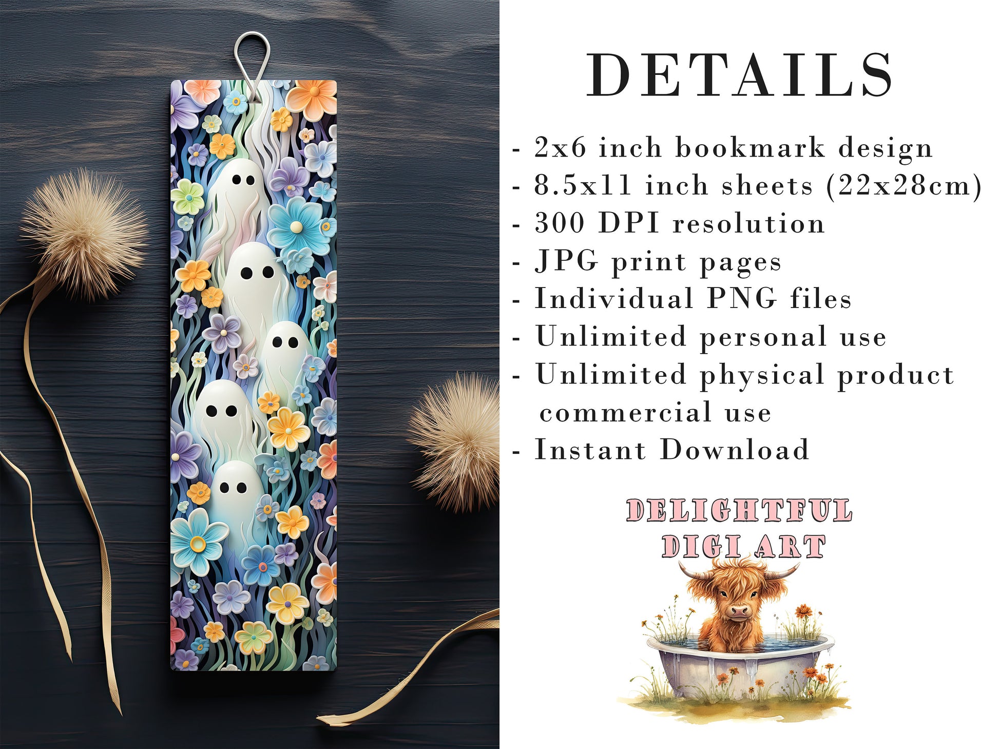 15 Hide And Go Spook Printable Bookmarks| Halloween JPG Bookmark Set| PNG bookmark sublimation| Spooky Pastel bookmark set| Ghosts & Flowers