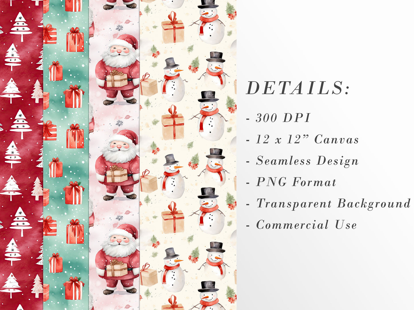 20 Christmas Printable Paper Designs| Digital Download Paper Set| PNG sublimation| Retro Seamless Digital Paper Bundle| Cute X-Mas Pattern